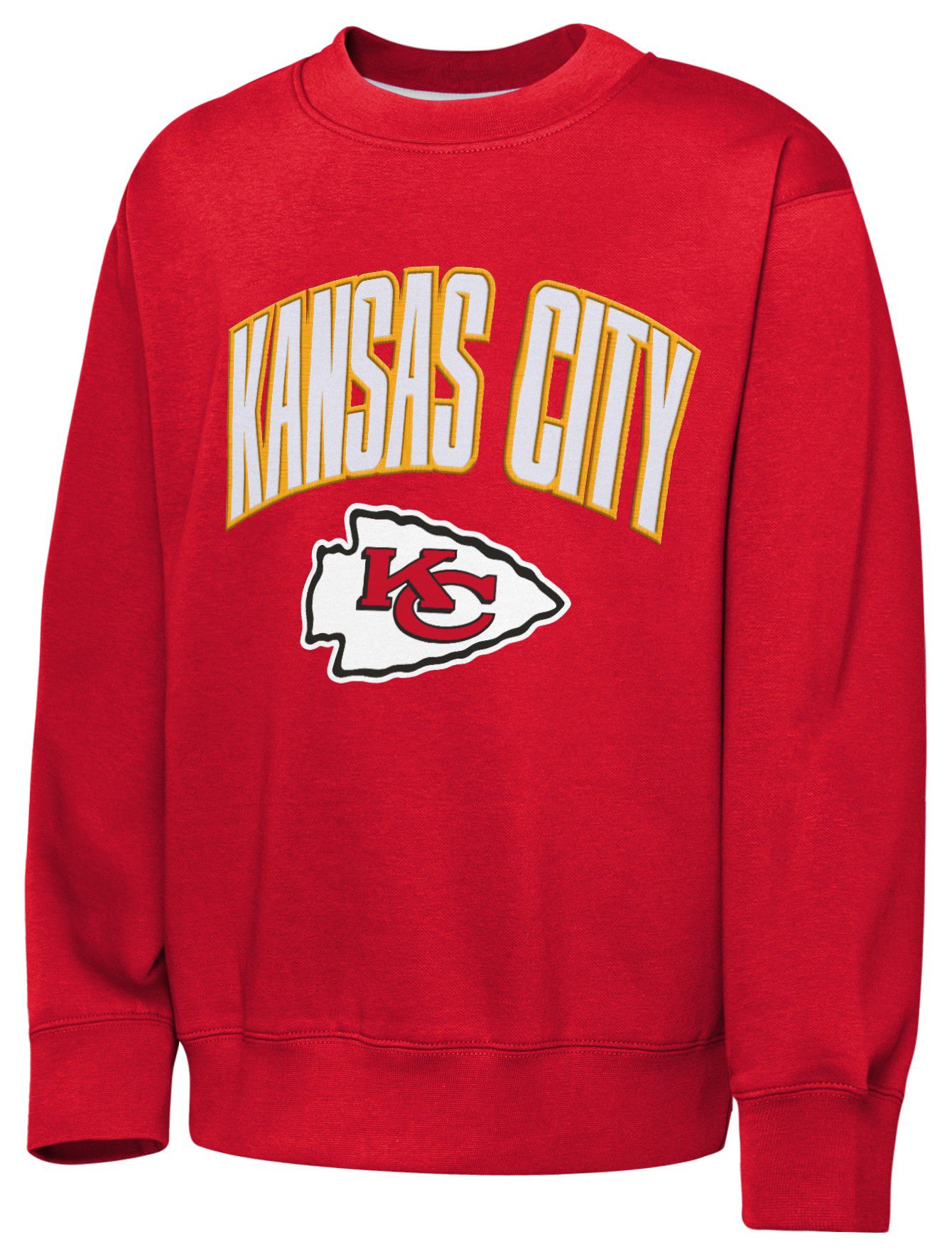 NFL Team Apparel Youth Kansas City Chiefs Red Place Kicker Throwback Crew Pullover Sweatshirt product image