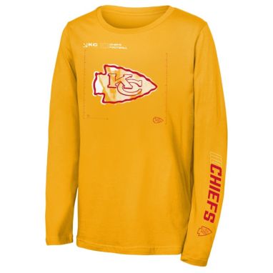 sorry, NFL Team Apparel Youth Kansas City Chiefs Gold Heat Map Logo Long Sleeve T-Shirt is currently out of stock
