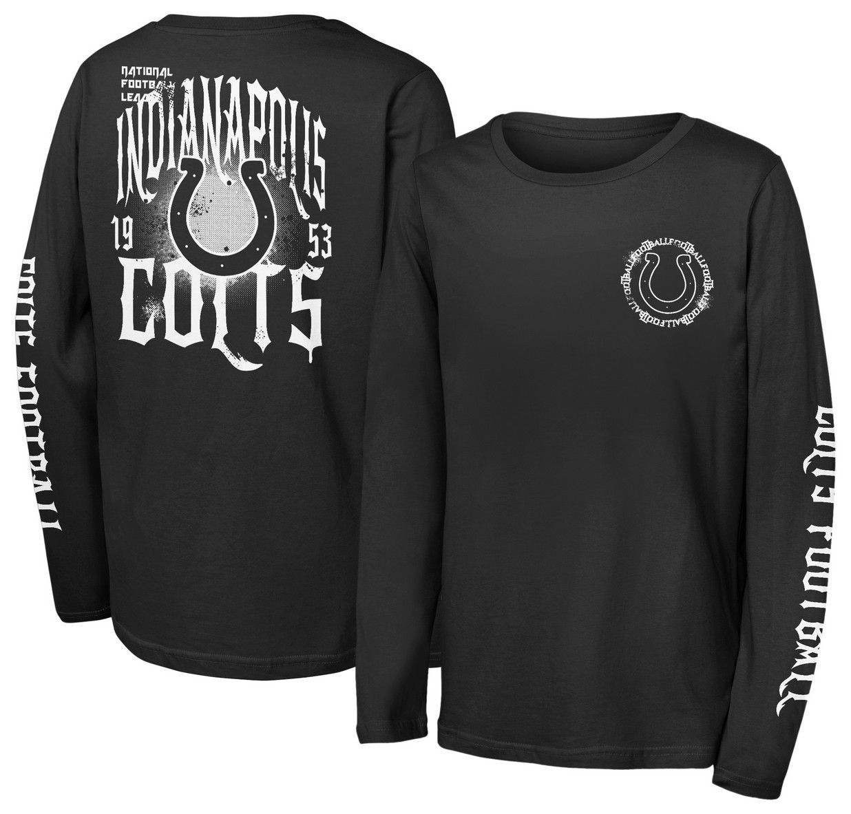 NFL Team Apparel Youth Indianapolis Colts Black Rumble Long Sleeve T-Shirt product image