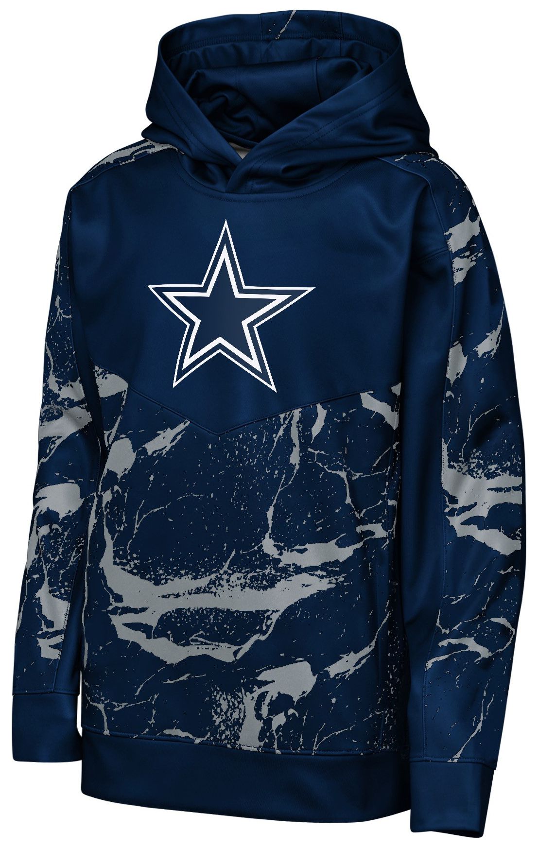 NFL Team Apparel Youth Dallas Cowboys Navy Offensive Line Retro Pullover Hoodie product image
