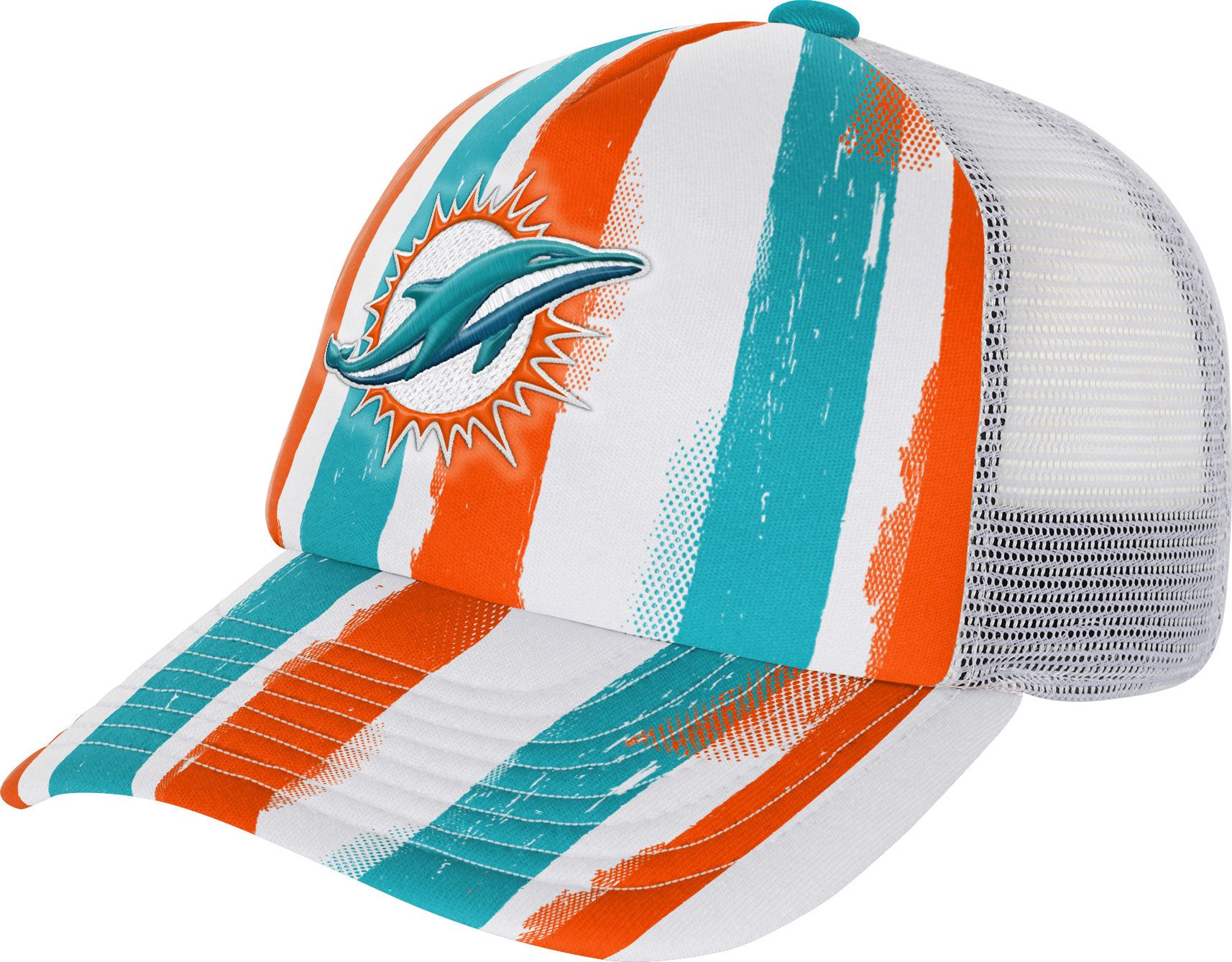 NFL Team Apparel Youth Miami Dolphins High Step Aqua Adjustable Trucker Hat product image