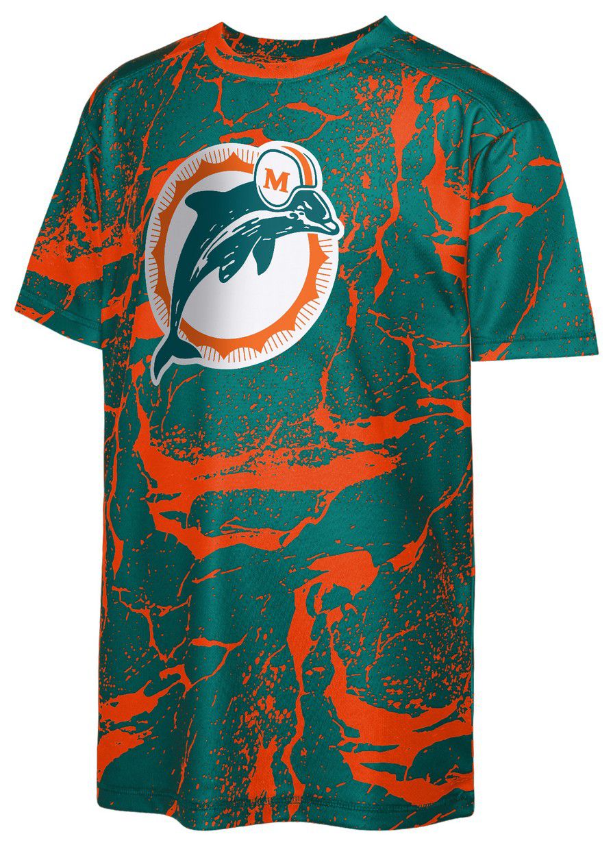 NFL Team Apparel Youth Miami Dolphins Aqua Endzone Sublimation Short Sleeve T-Shirt product image