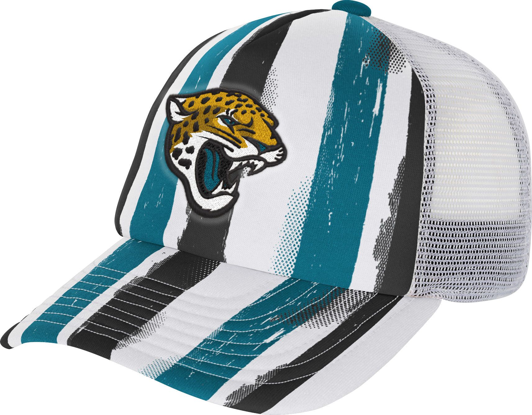 NFL Team Apparel Youth Jacksonville Jaguars High Step Teal Adjustable Trucker Hat product image