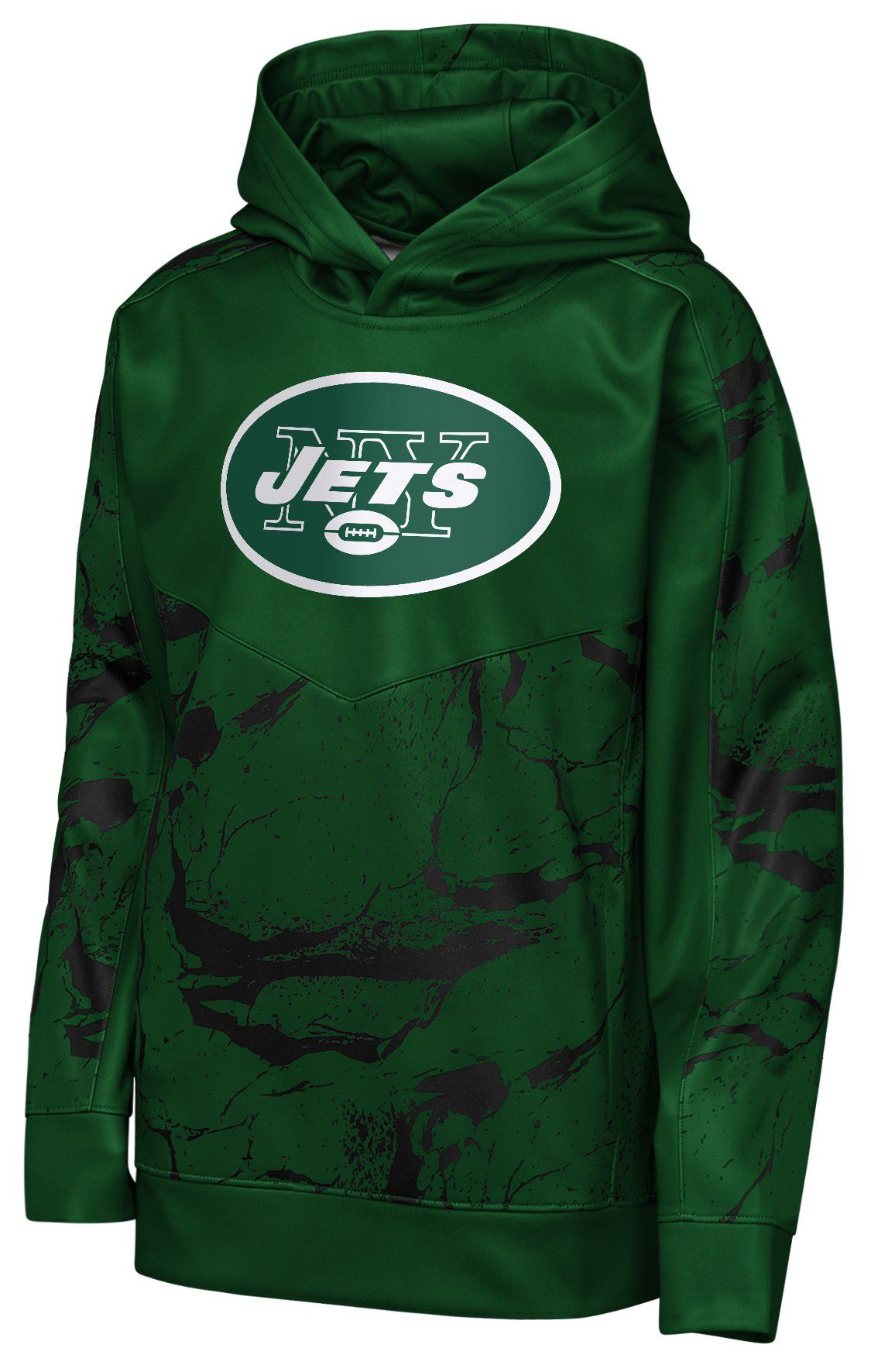 NFL Team Apparel Youth New York Jets Green Offensive Line Throwback Pullover Hoodie product image