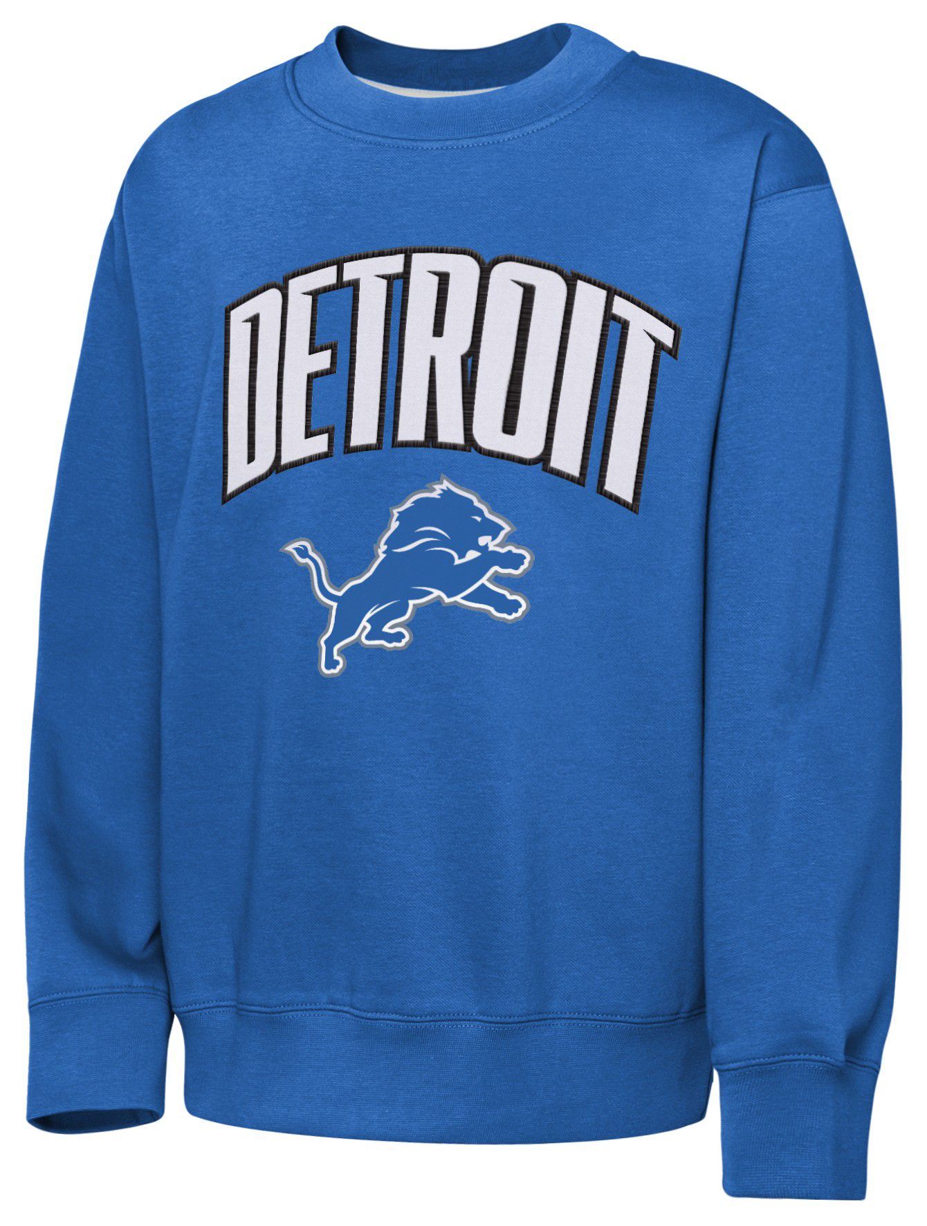 NFL Team Apparel Youth Detroit Lions Blue Place Kicker Throwback Crew Pullover Sweatshirt product image