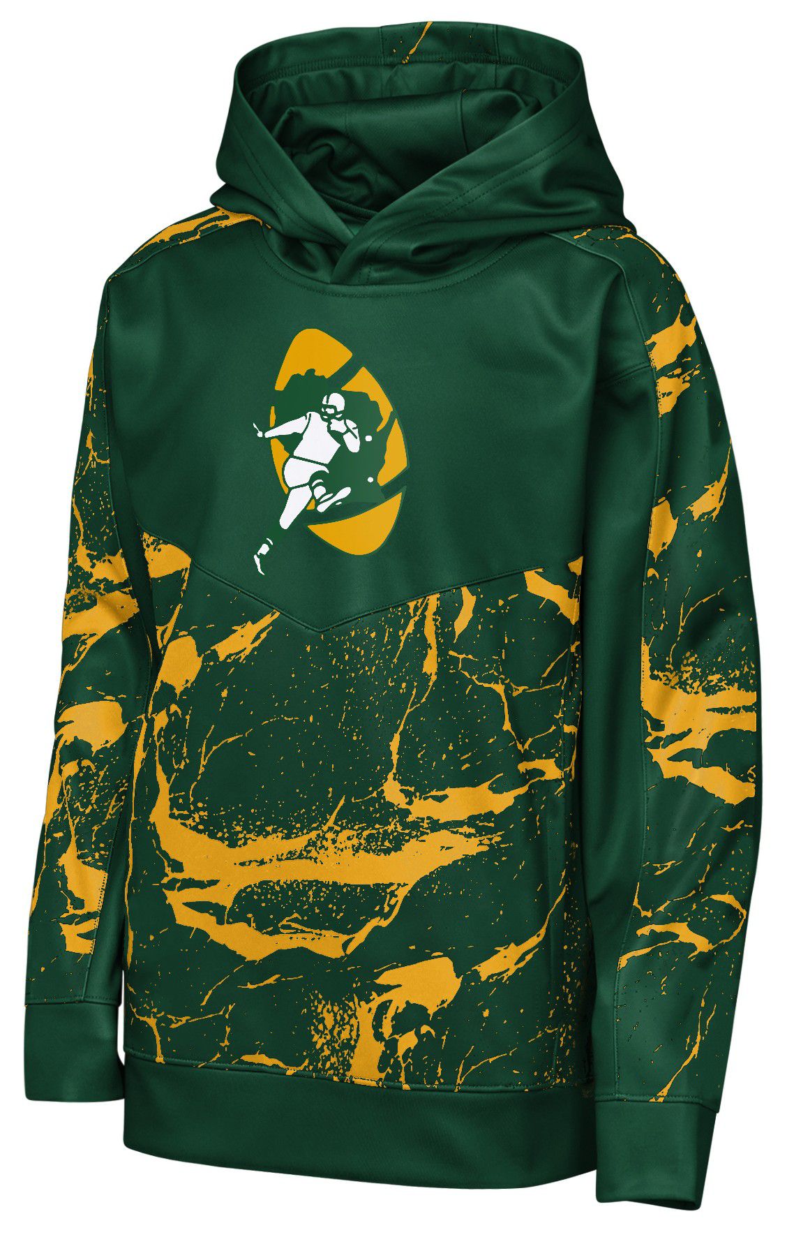 NFL Team Apparel Youth MIT Engineers Green Offensive Line Throwback Pullover Hoodie product image