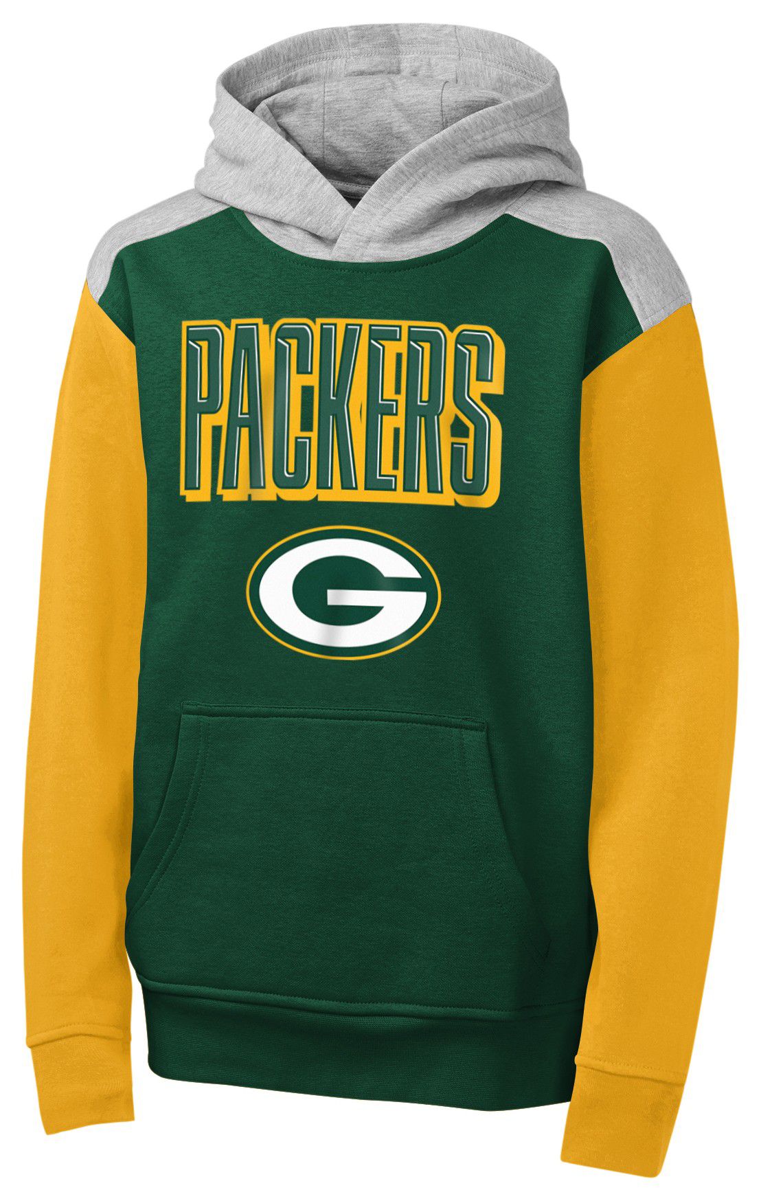NFL Team Apparel Youth Green Bay Packers Green Beyond Red Zone Throwback Pullover Hoodie product image