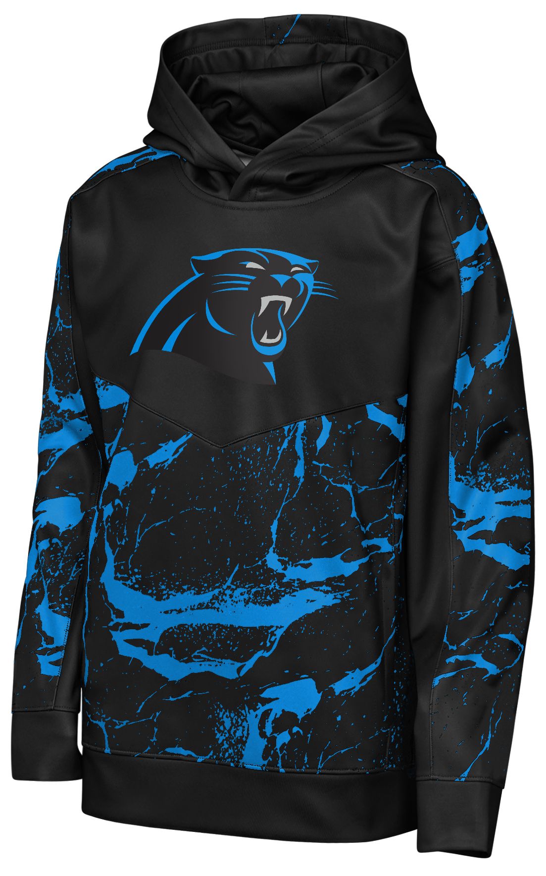 NFL Team Apparel Youth Carolina Panthers Black Offensive Line Throwback Pullover Hoodie product image