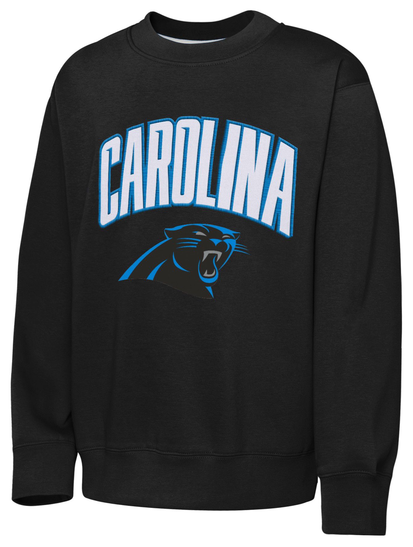 NFL Team Apparel Youth Carolina Panthers Black Place Kicker Throwback Crew Pullover Sweatshirt product image
