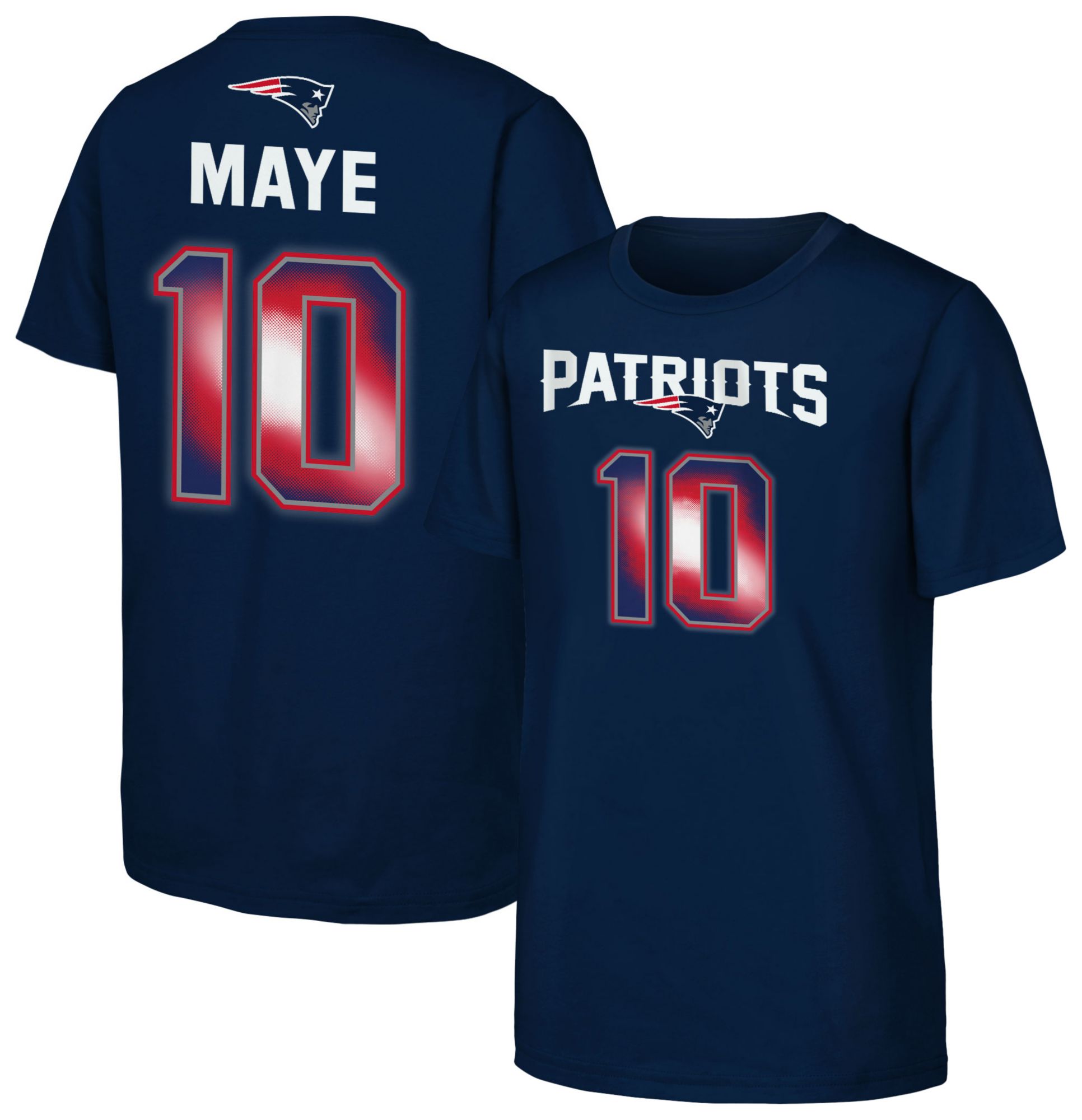 NFL Team Apparel Youth New England Patriots Drake Maye #10 Navy T-Shirt product image