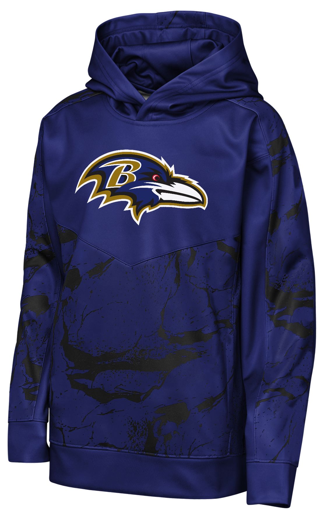 NFL Team Apparel Youth Baltimore Ravens Purple Offensive Line Throwback Pullover Hoodie product image