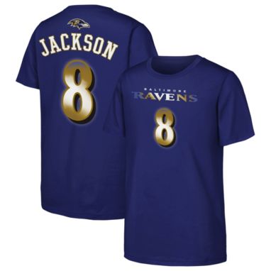 sorry, NFL Team Apparel Youth Baltimore Ravens Lamar Jackson #8 Purple T-Shirt is currently out of stock