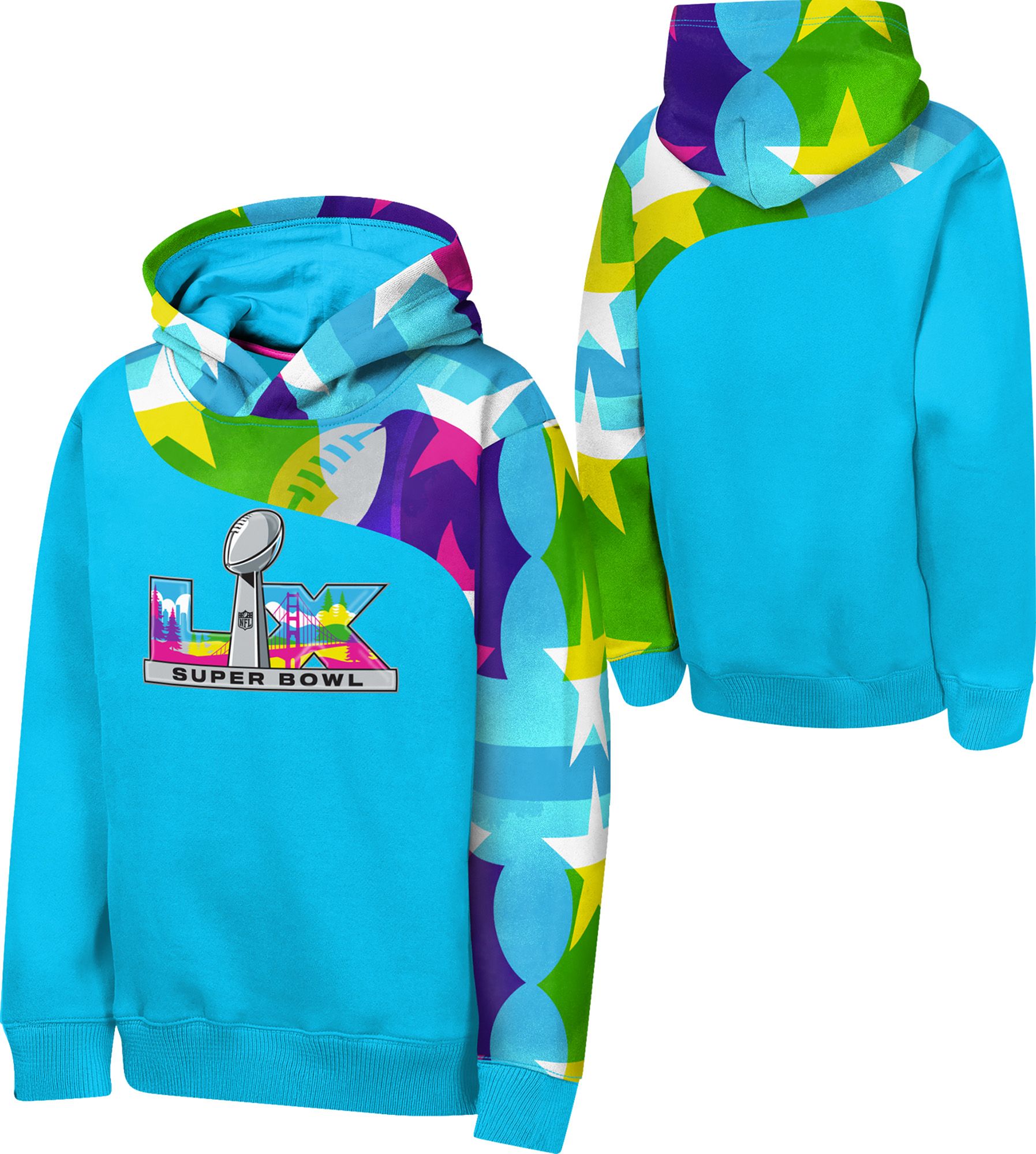 NFL Team Apparel Youth 2025-26 Super Bowl LX Blue Slash Runner Hoodie product image