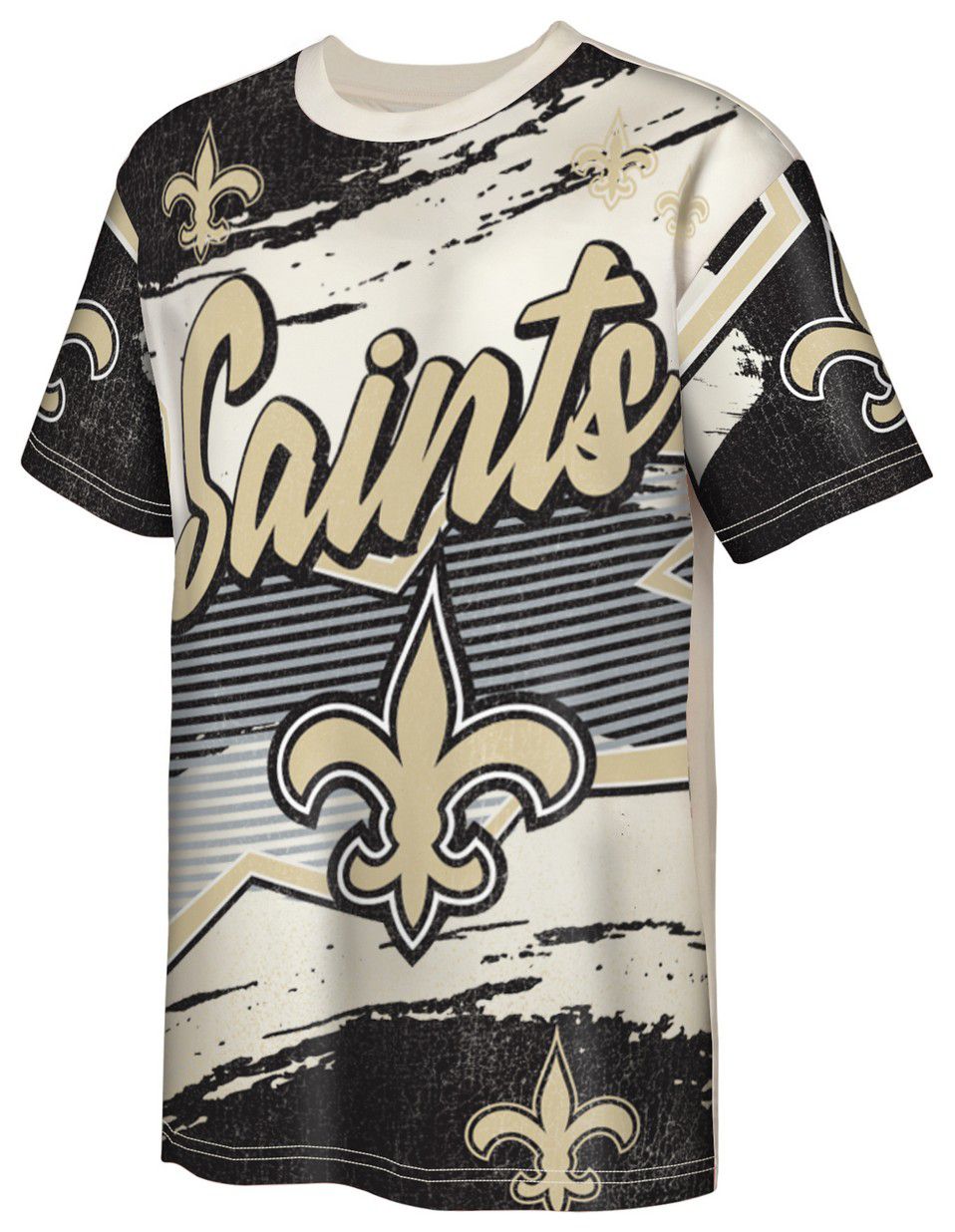 NFL Team Apparel Youth New Orleans Saints Black Make Noise Short Sleeve T-Shirt product image