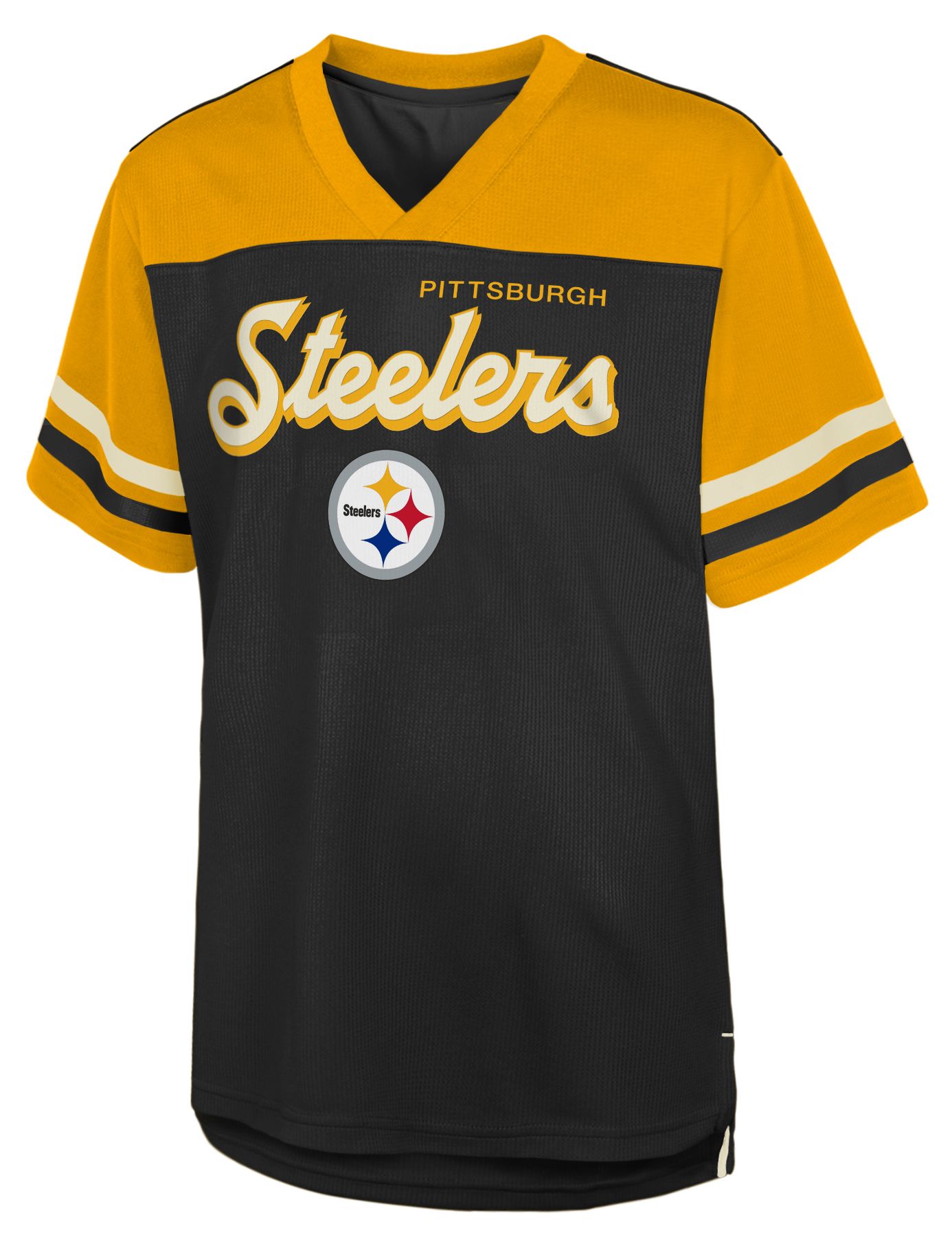 NFL Team Apparel Youth Pittsburgh Steelers Black Juniors Truest Fan Short Sleeve T-Shirt product image