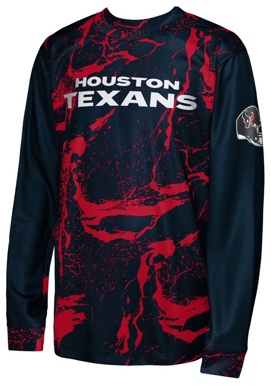NFL Team Apparel Youth Houston Texans Navy In The Zone Long Sleeve T-Shirt product image
