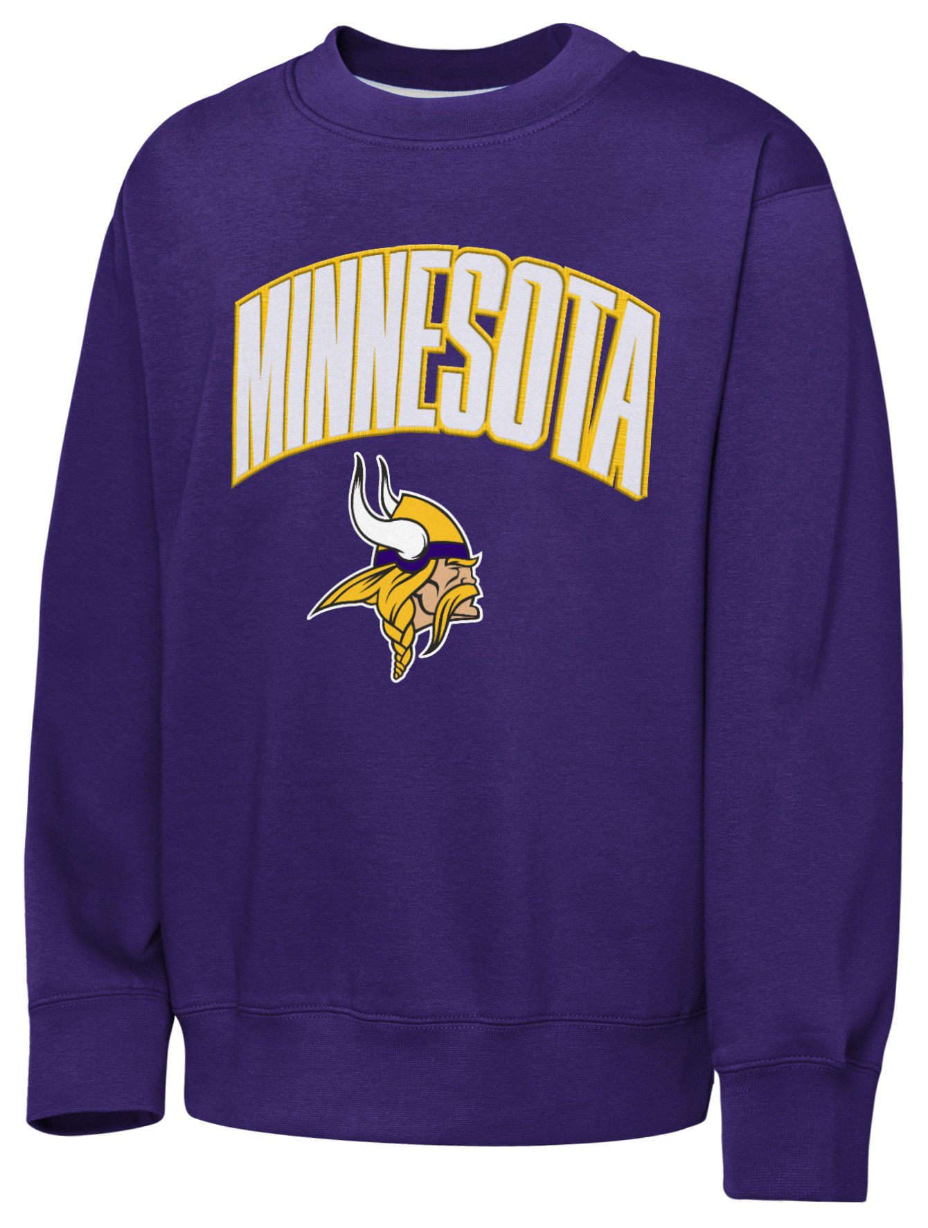 NFL Team Apparel Youth Minnesota Vikings Purple Place Kicker Throwback Crew Pullover Sweatshirt product image