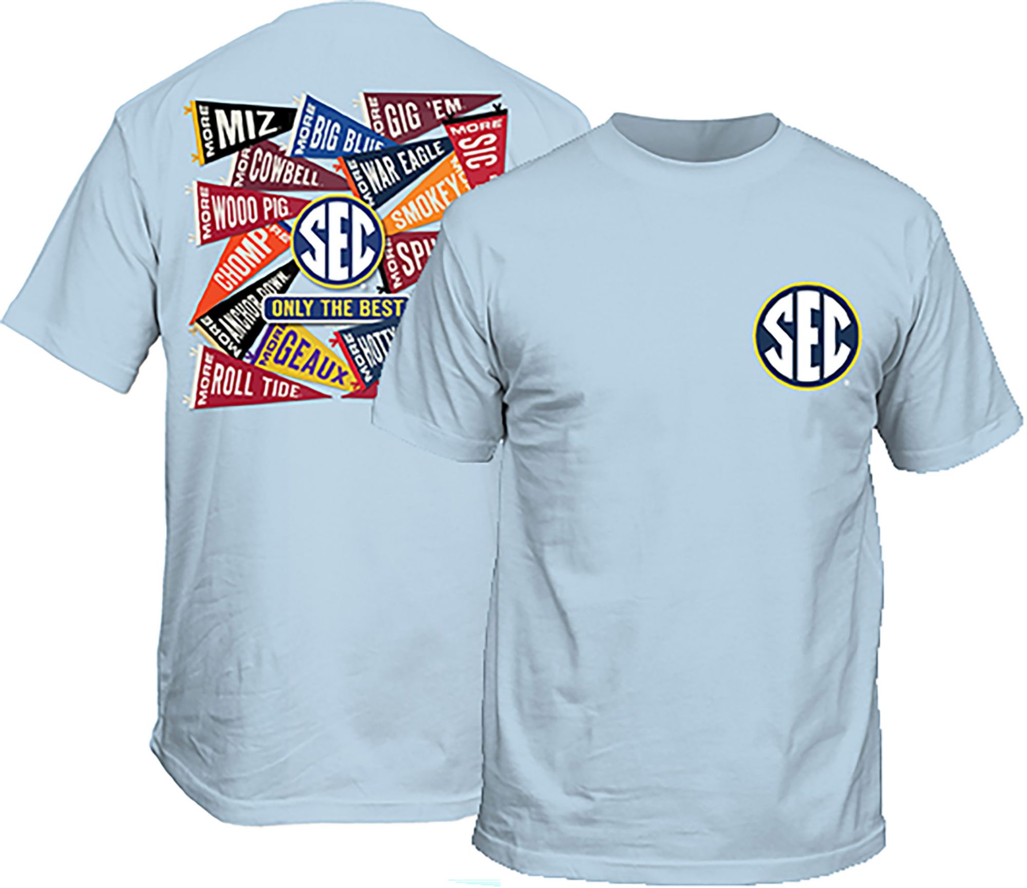 New World Graphics Men's Light Blue Sec Pennant Short Sleeve T-Shirt product image