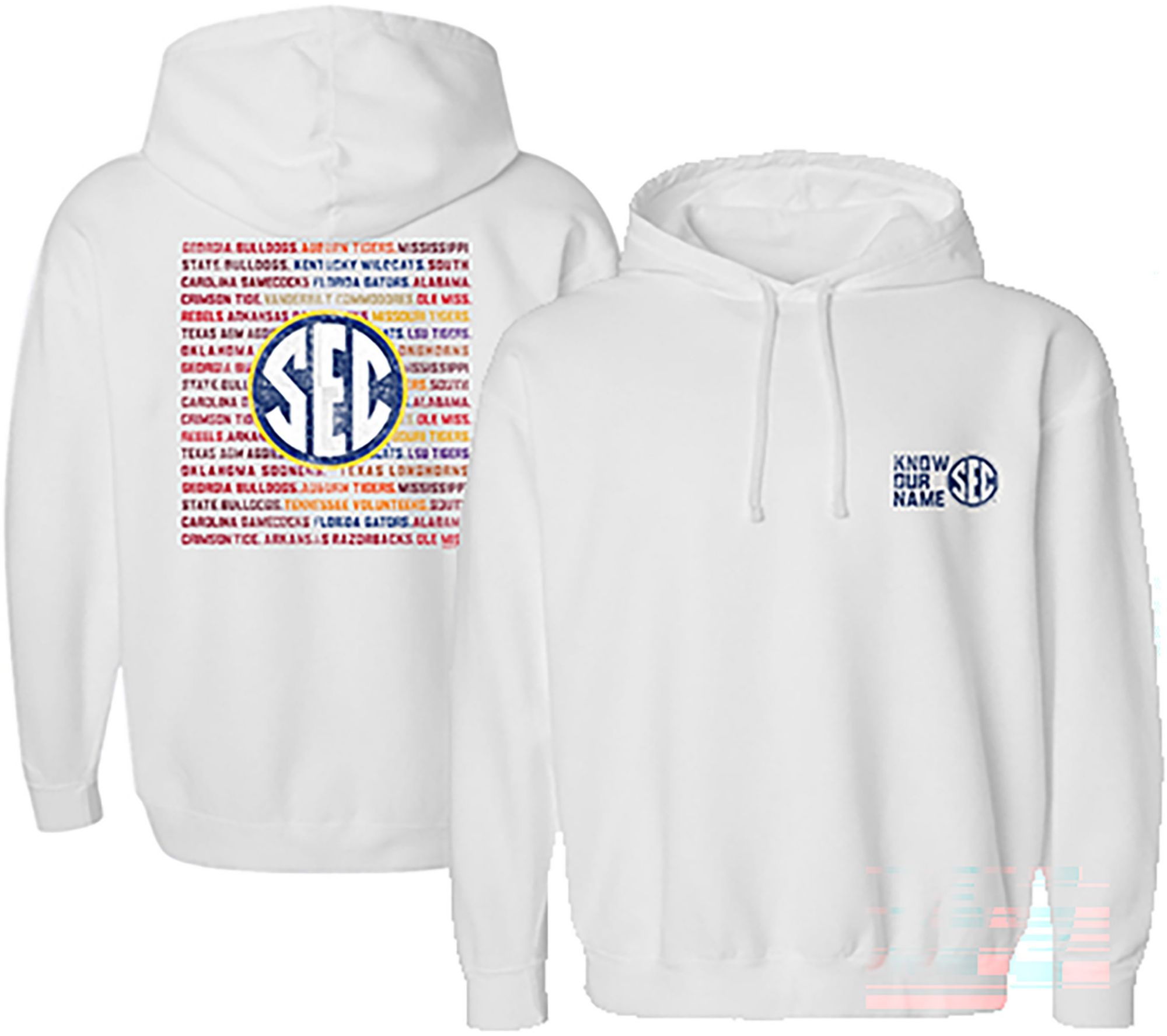 New World Graphics Men's SEC White Fleece Pullover Hoodie product image
