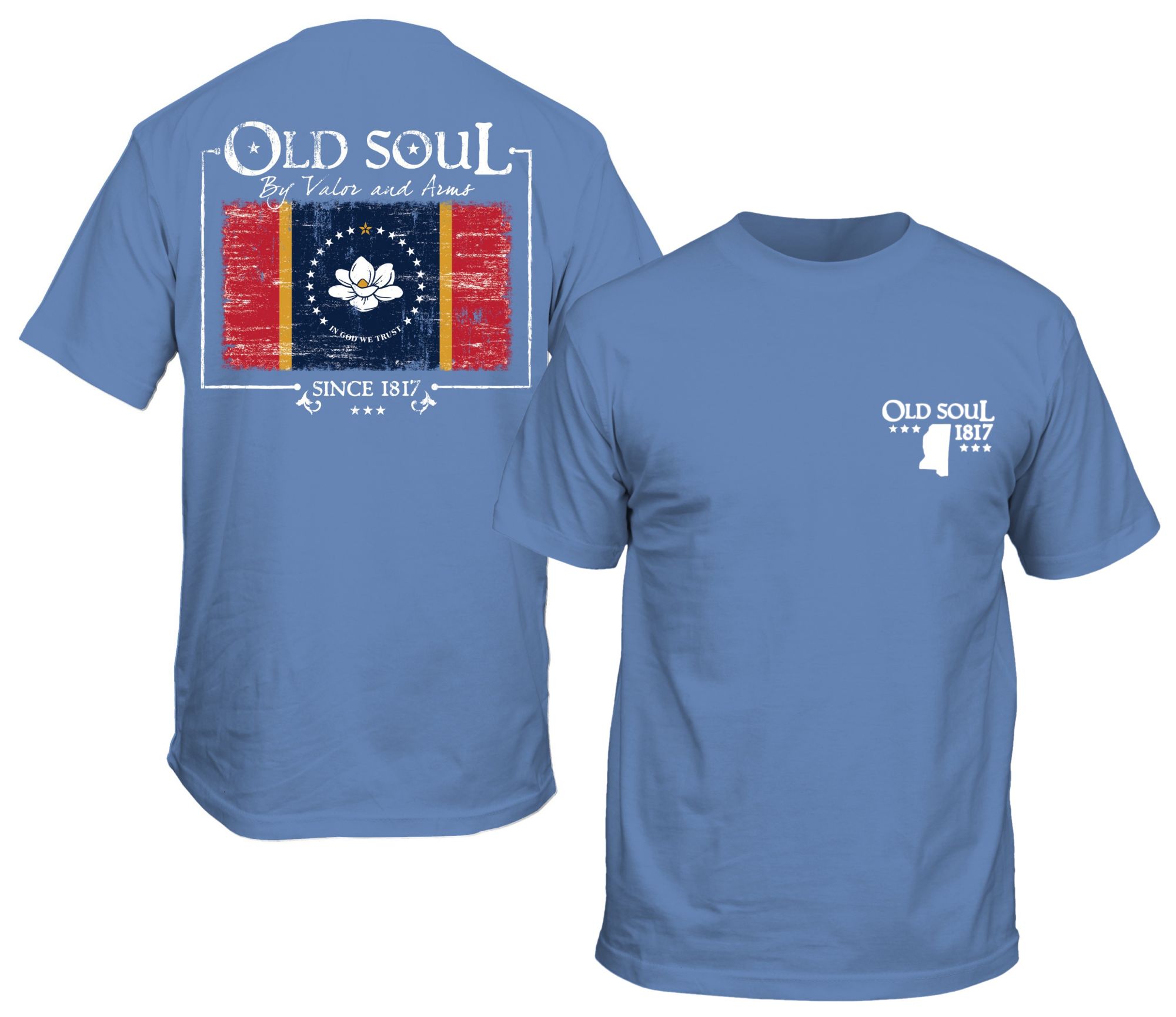 New World Graphics Men's Mississippi Navy Flag T-Shirt product image