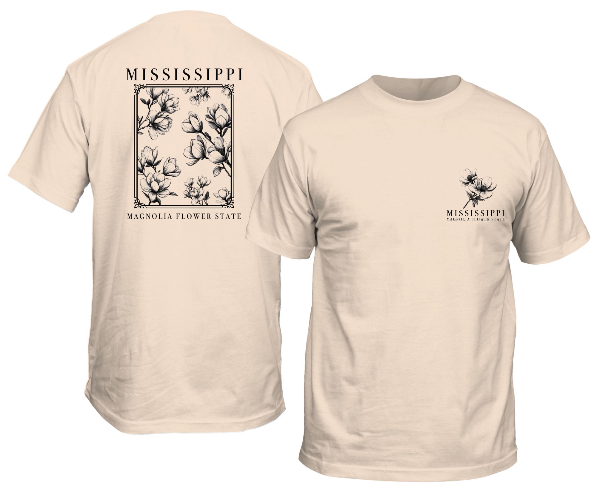 New World Graphics Men's Mississippi Cream Flowers T-Shirt product image