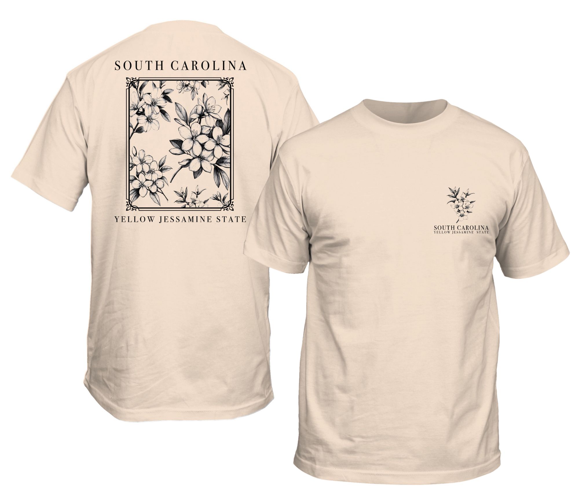 New World Graphics Men's South Carolina Cream Flowers T-Shirt product image