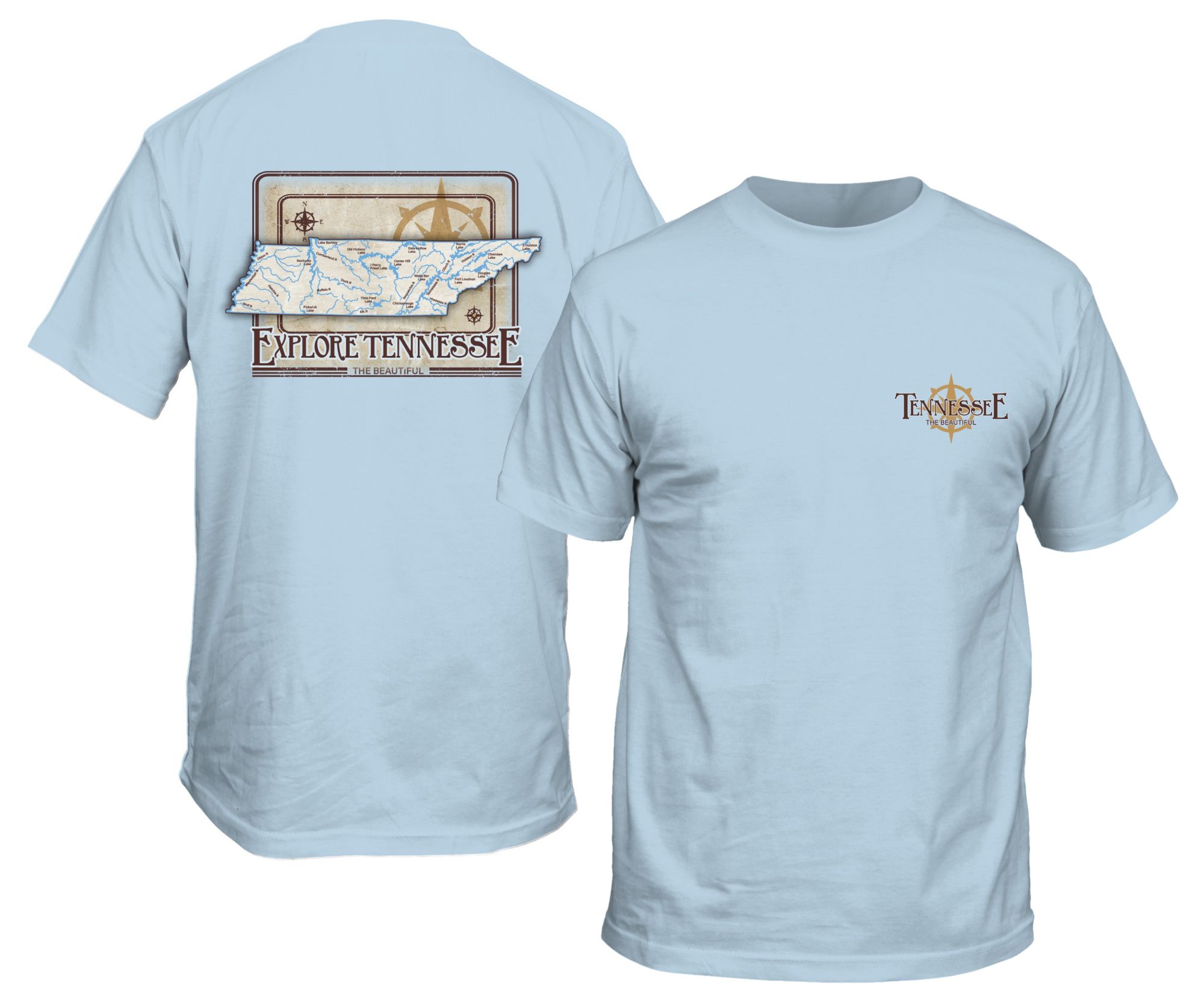 New World Graphics Men's Tennessee Light Blue Waters T-Shirt product image