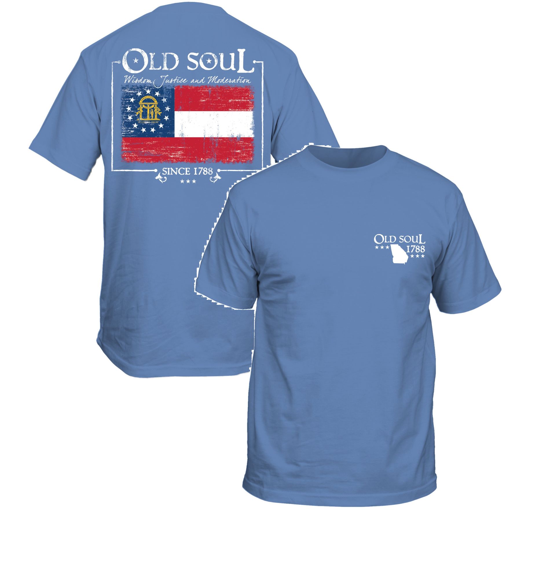 New World Graphics Adult Georgia 'Old Soul' Blue T-Shirt product image