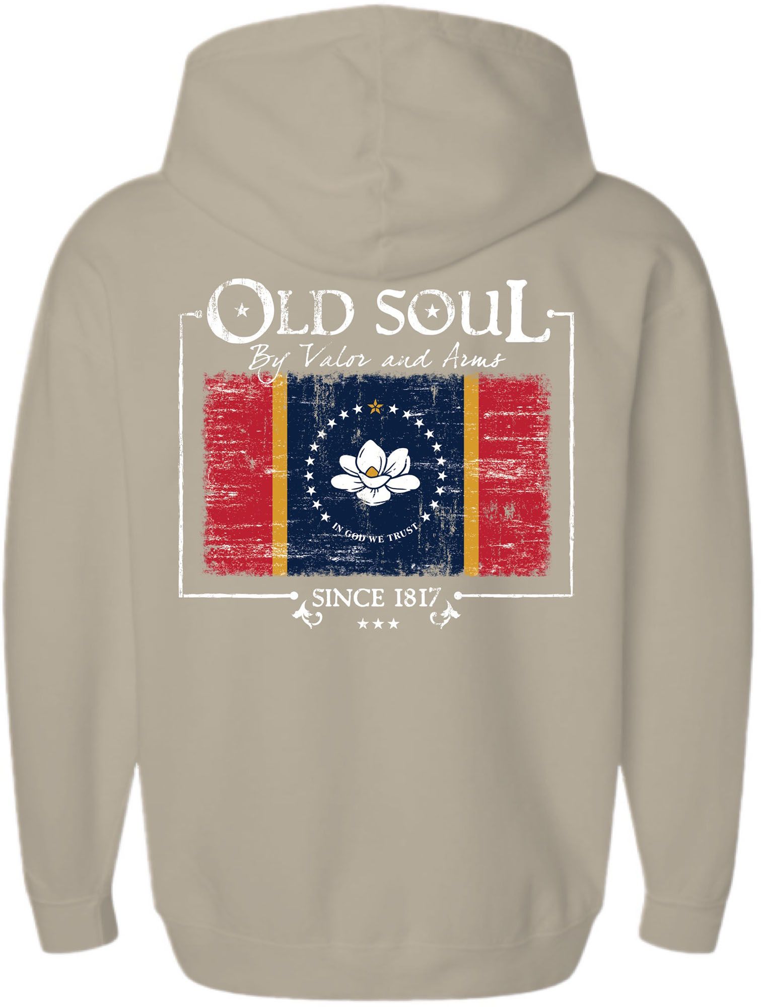 New World Graphics Adult Mississippi State Cream Flag Pullover Hoodie product image