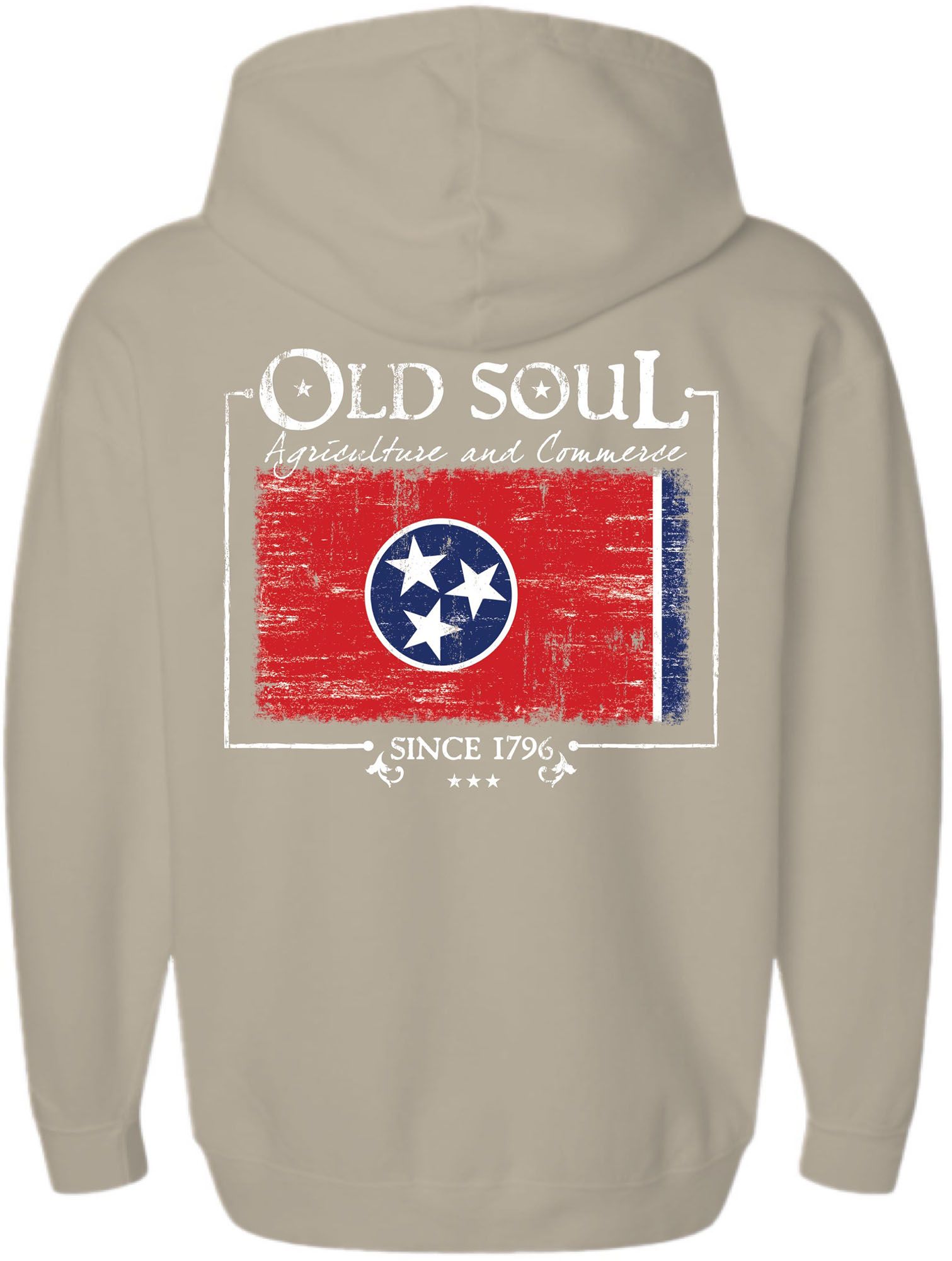 New World Graphics Adult Tennessee State Cream Flag Pullover Hoodie product image