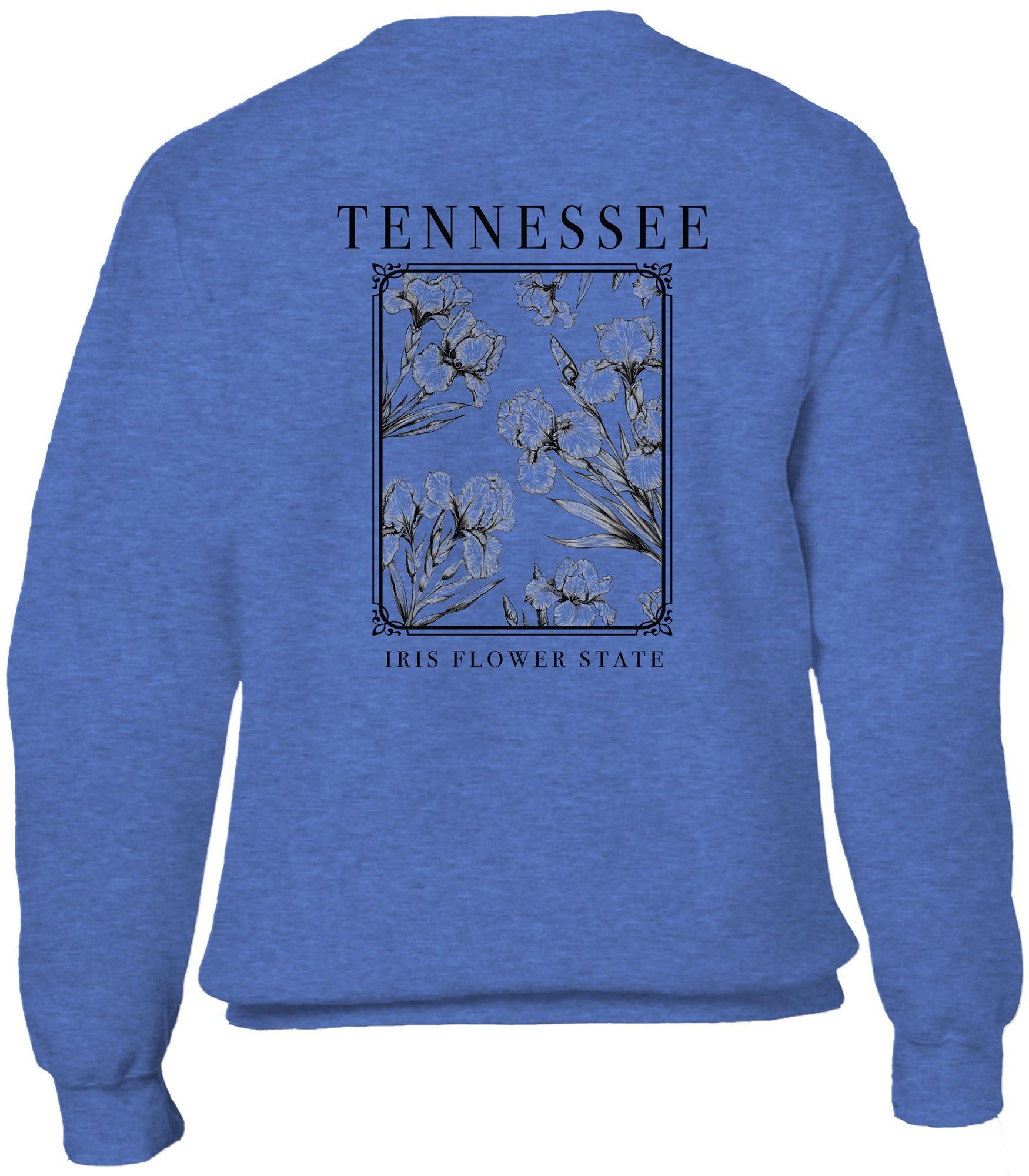 New World Graphics Adult Tennessee State Blue Flowers Crewneck Sweatshirt product image