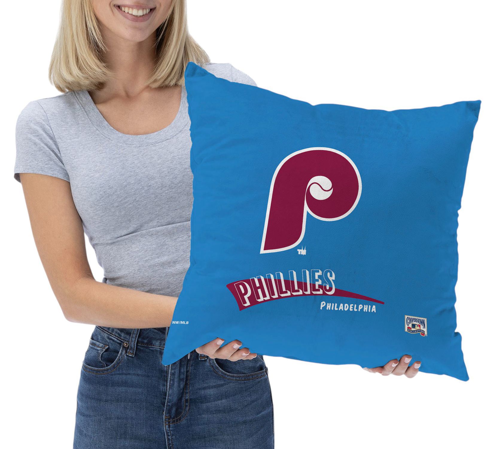 Northwest Philadelphia Phillies City Connect Throwback Throw Pillow product image