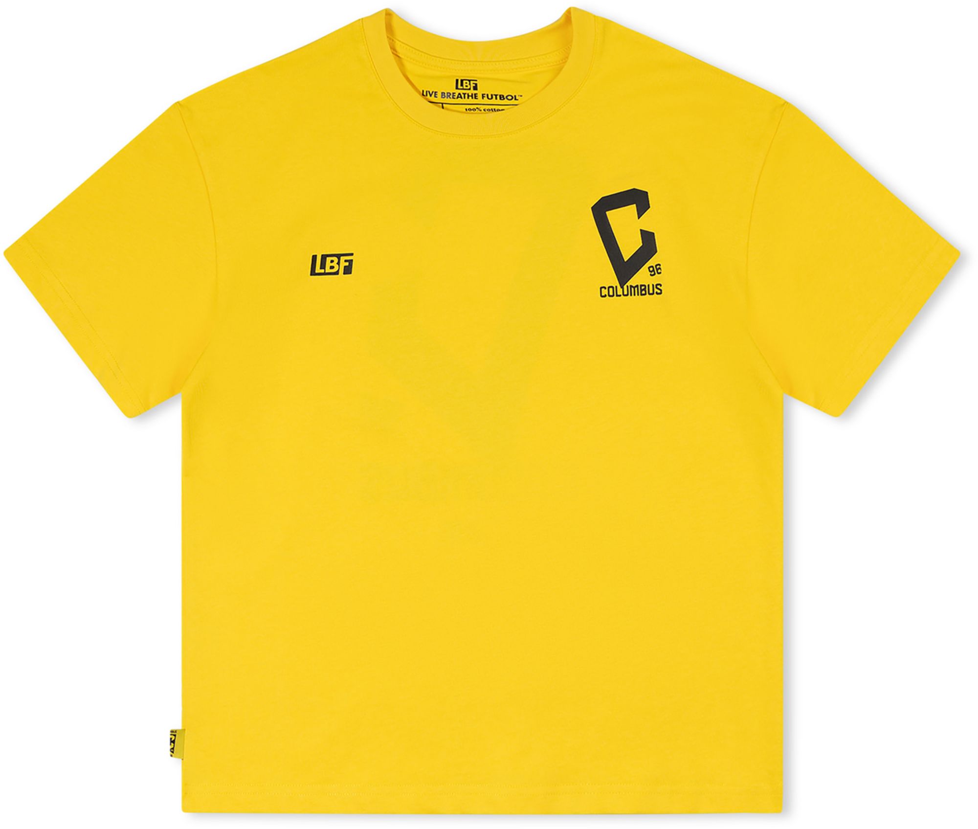 Live Breathe Futbol Men's Columbus Crew Yellow Oversized T-Shirt product image