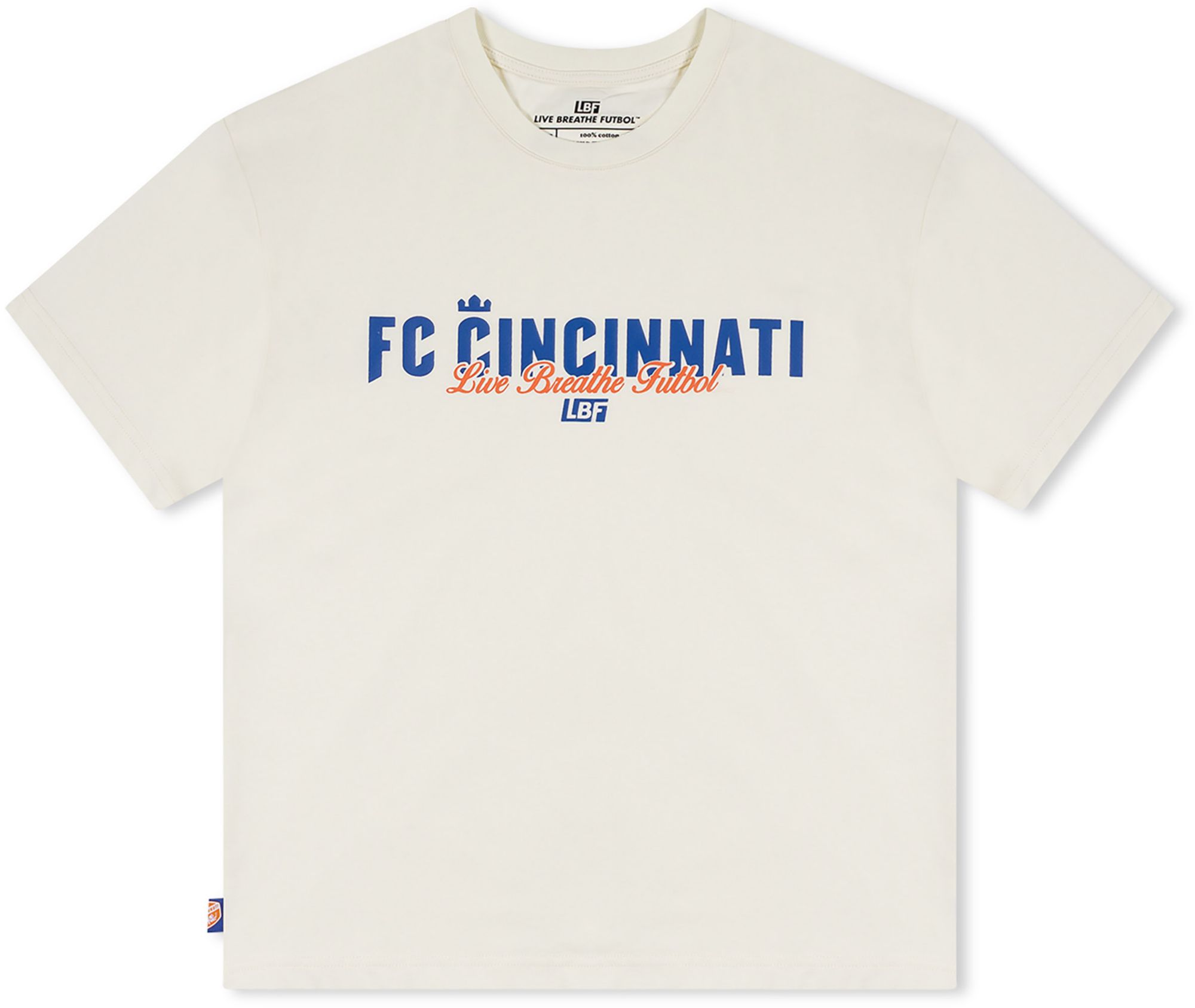 Live Breathe Futbol Men's FC Cincinnati White Script T-Shirt product image