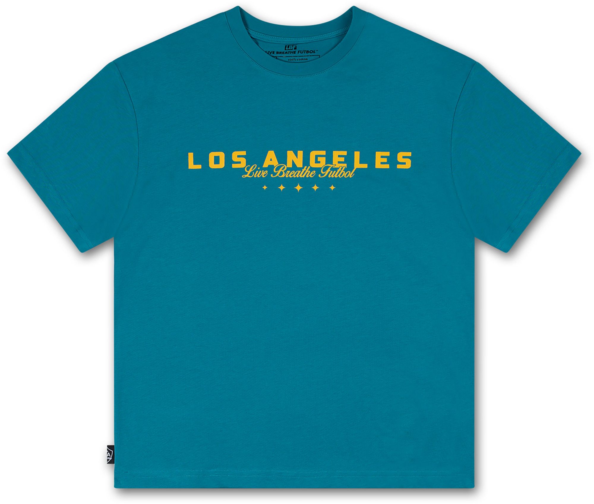 Live Breathe Futbol Men's Los Angeles Galaxy Green Script T-Shirt product image