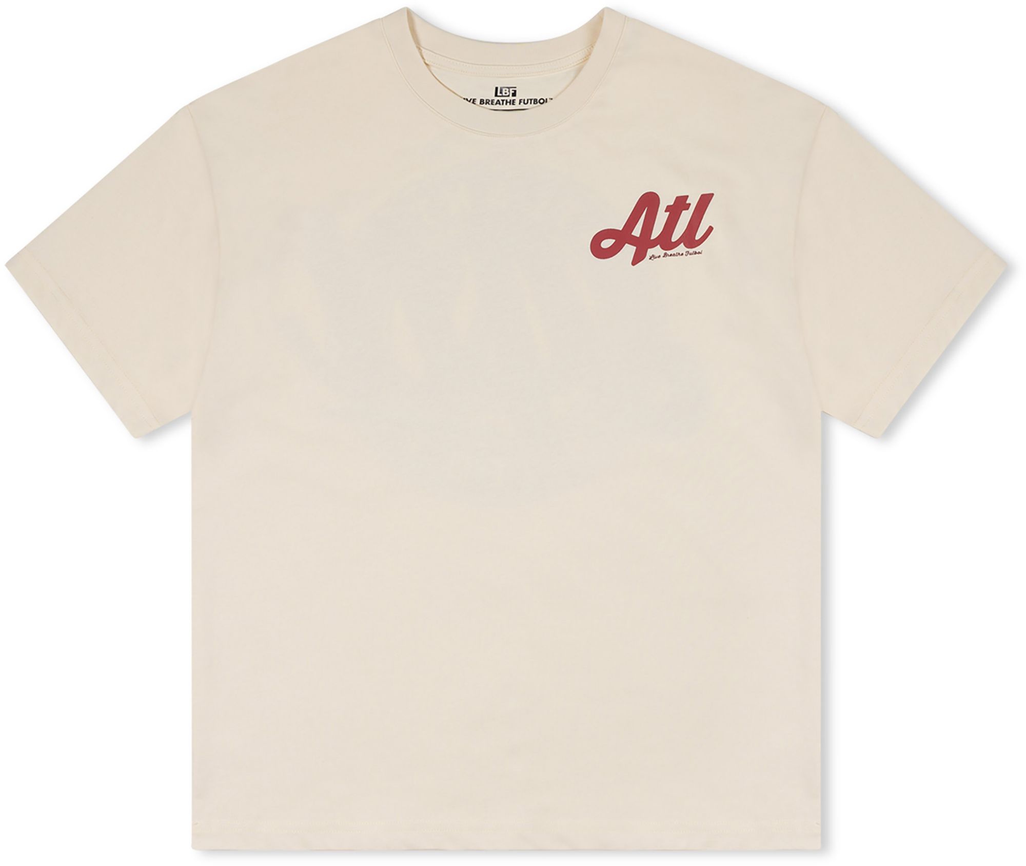 Live Breathe Futbol Men's Atlanta United Off White Script T-Shirt product image