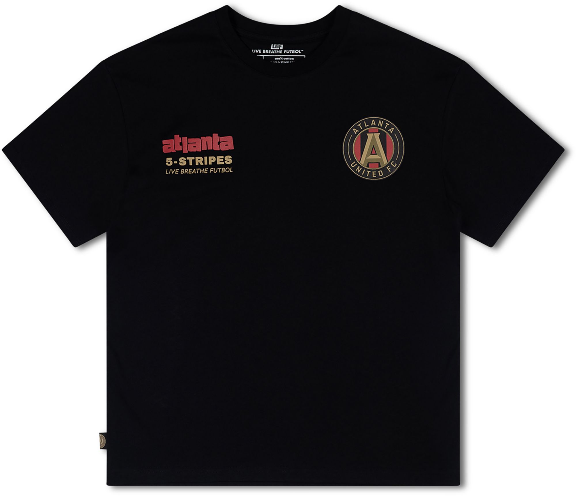 Live Breathe Futbol Men's Atlanta United Off White Script T-Shirt product image