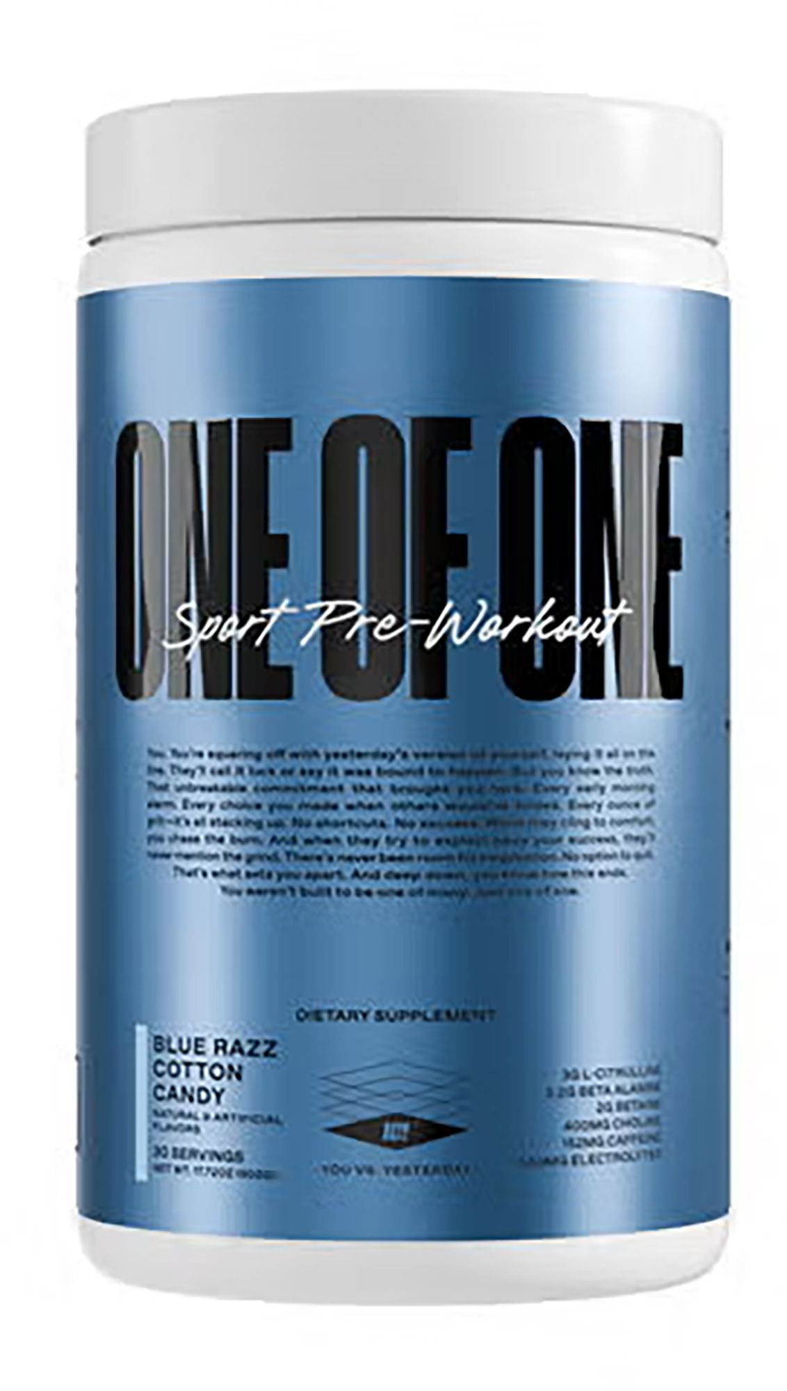 One of One 30 Servings Blue Razz Cotton Candy Pre-Workout product image
