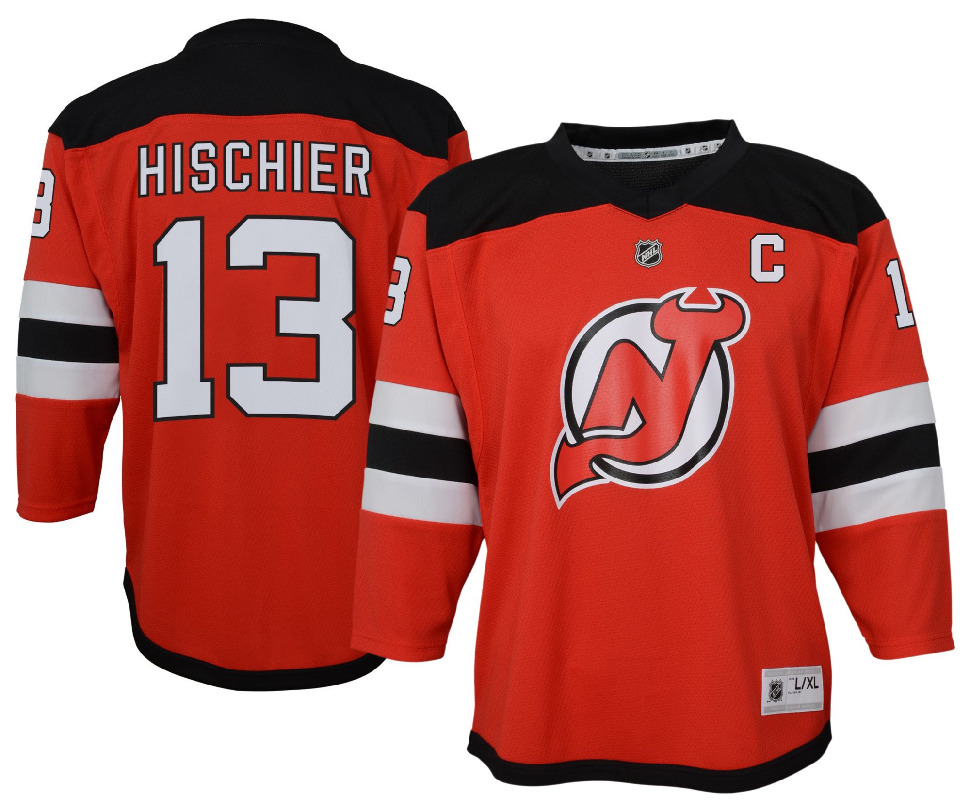 NHL Boys' New Jersey Devils Nico Hischier #13 Red Home Replica Jersey product image