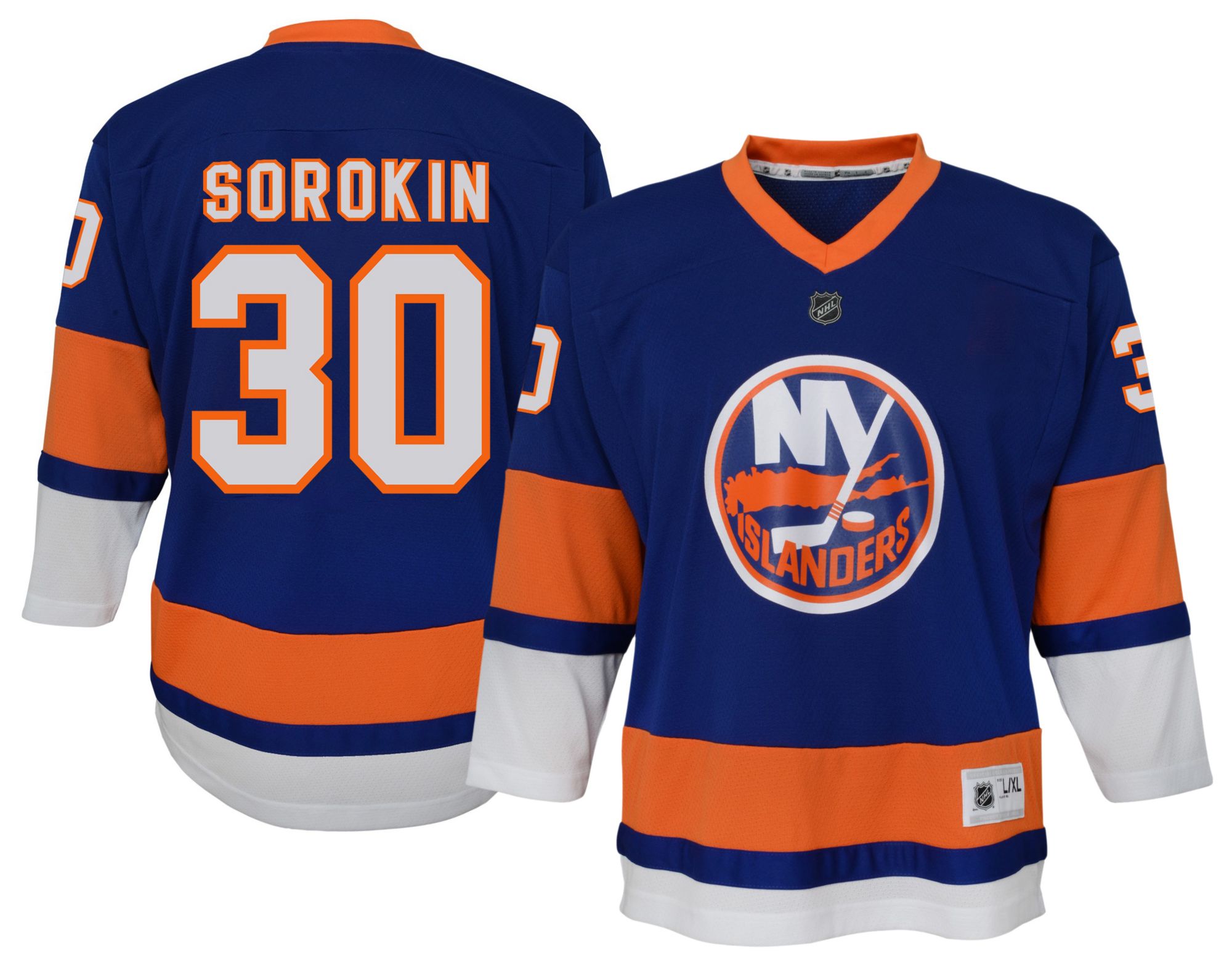 NHL Boys' New York Islanders Ilya Sorokin #30 Royal Home Replica Jersey product image