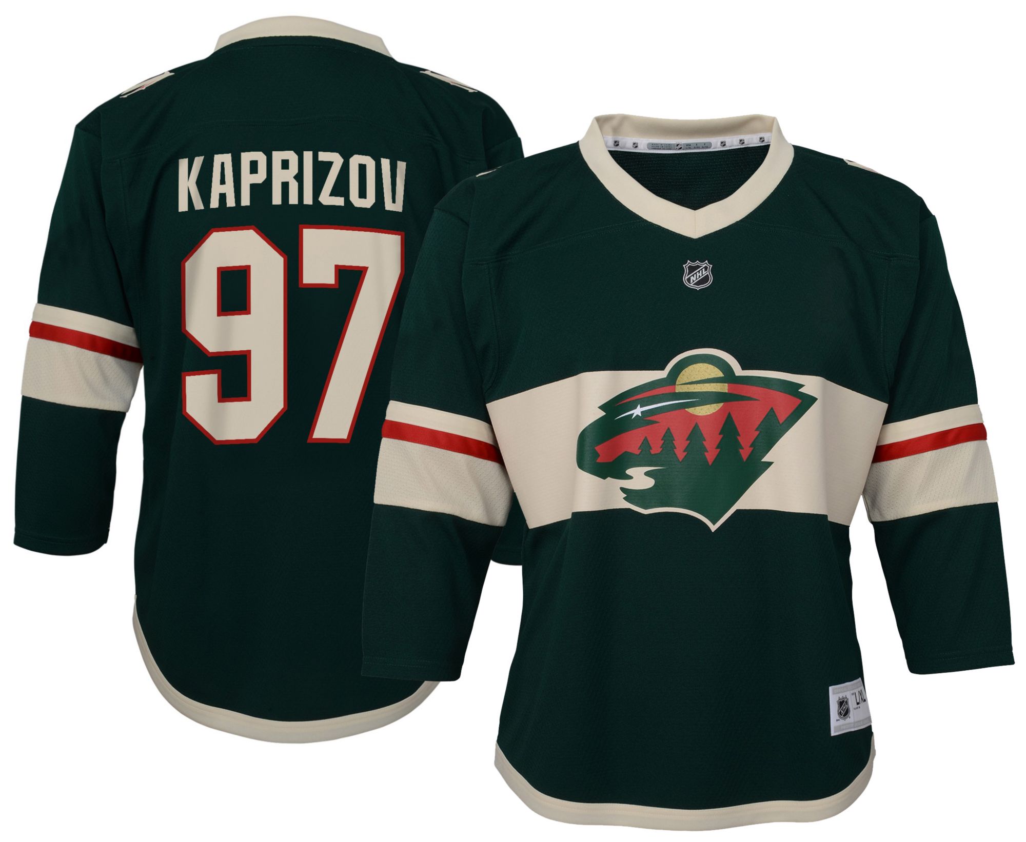 NHL Boys' Minnesota Wild Kirill Kaprizov #97 Green Home Replica Jersey product image