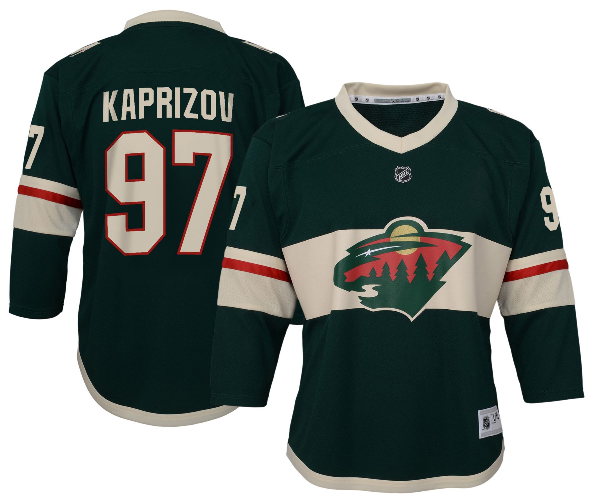 NHL Boys' Minnesota Wild Kirill Kaprizov #97 Green Home Replica Jersey product image