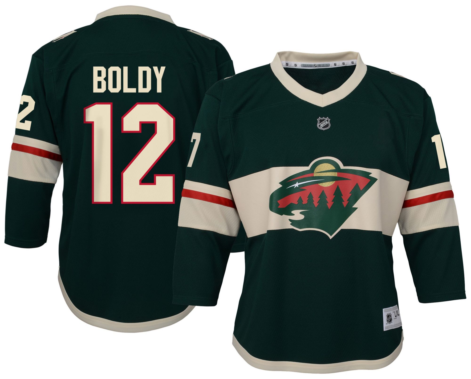NHL Boys' Minnesota Wild Matt Boldy #12 Green Home Replica Jersey product image