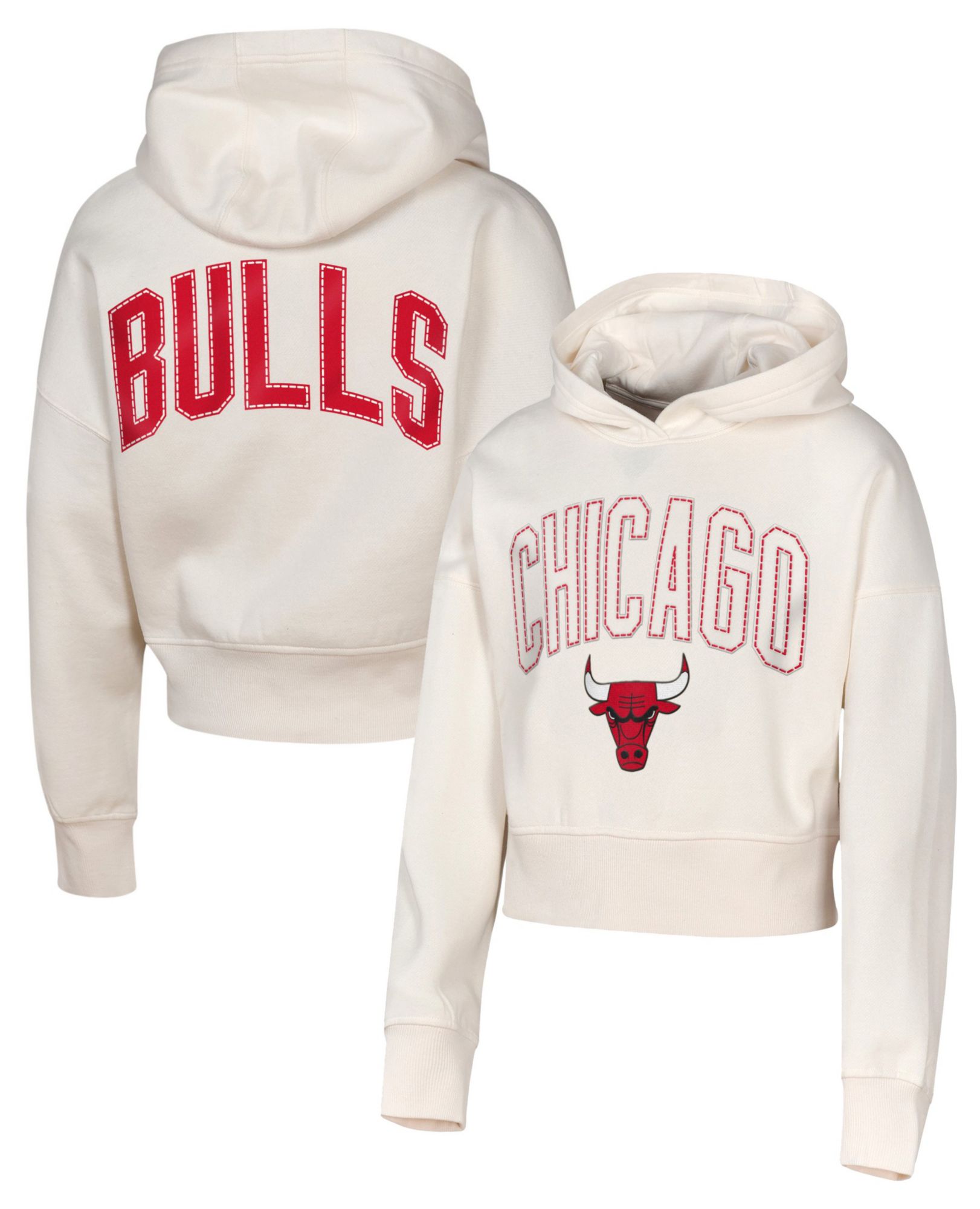 NBA Girls' Chicago Bulls Natural Graphic Franchise Cropped Hoodie product image