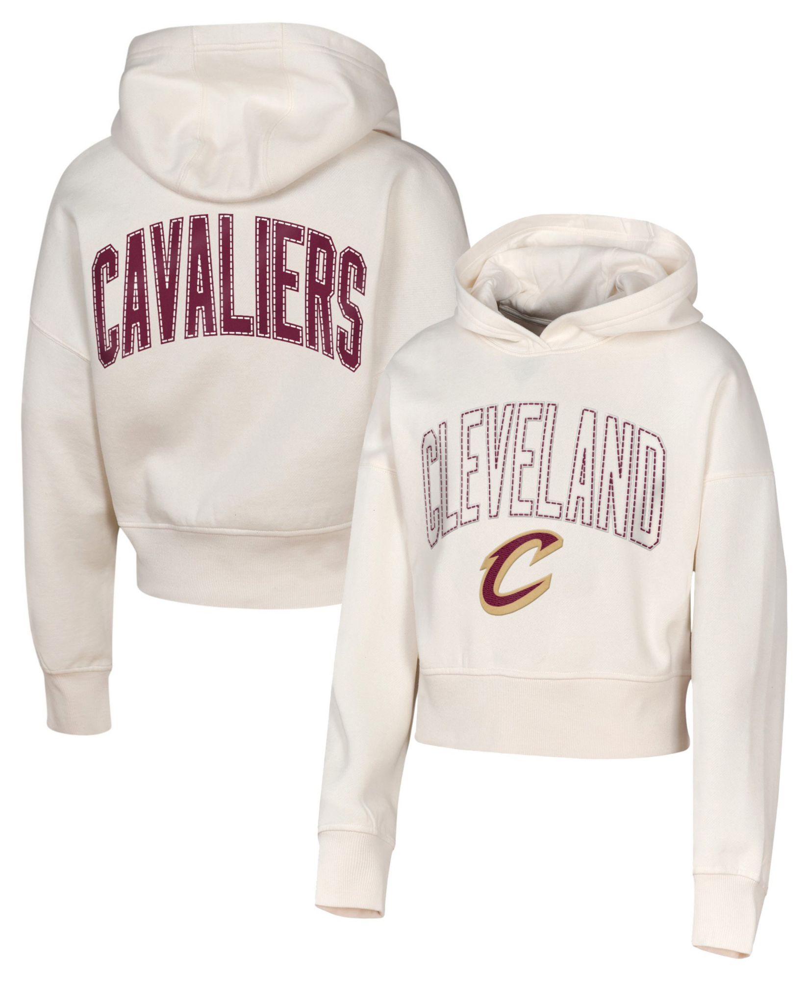 NBA Girls' Cleveland Cavaliers Natural Graphic Franchise Cropped Hoodie product image