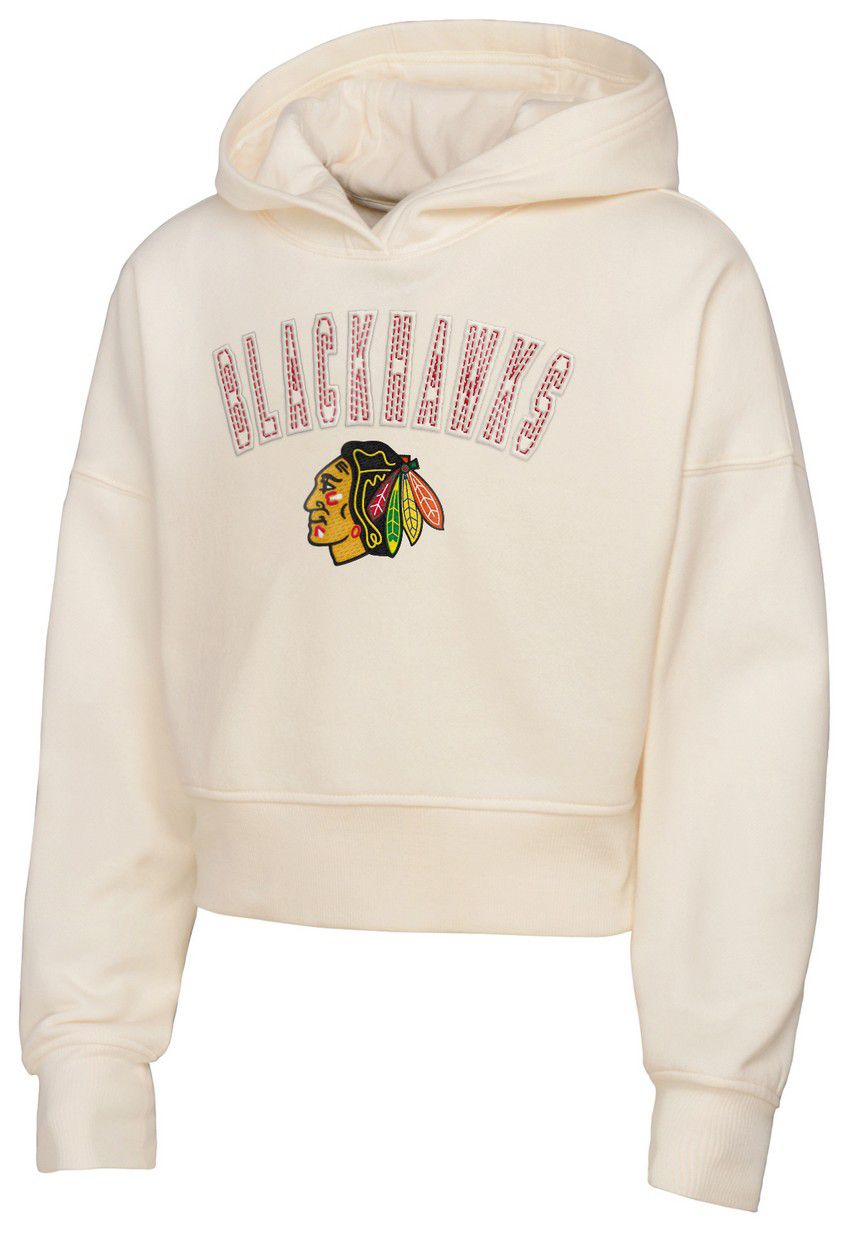 NHL Girls' Chicago Blackhawks Cream Blitz Oversize Pullover Hoodie product image