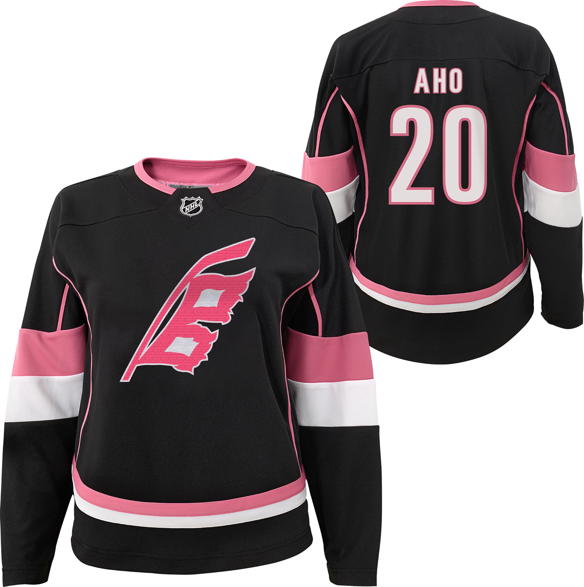 Outerstuff Girls' Carolina Hurricanes Sebastian Aho #20 Black Replica Jersey product image