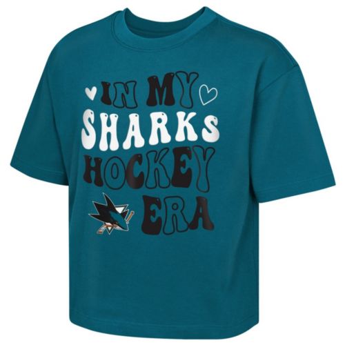 NHL Girls' San Jose Sharks Black Embro Drip Boxy T-Shirt | Dick's