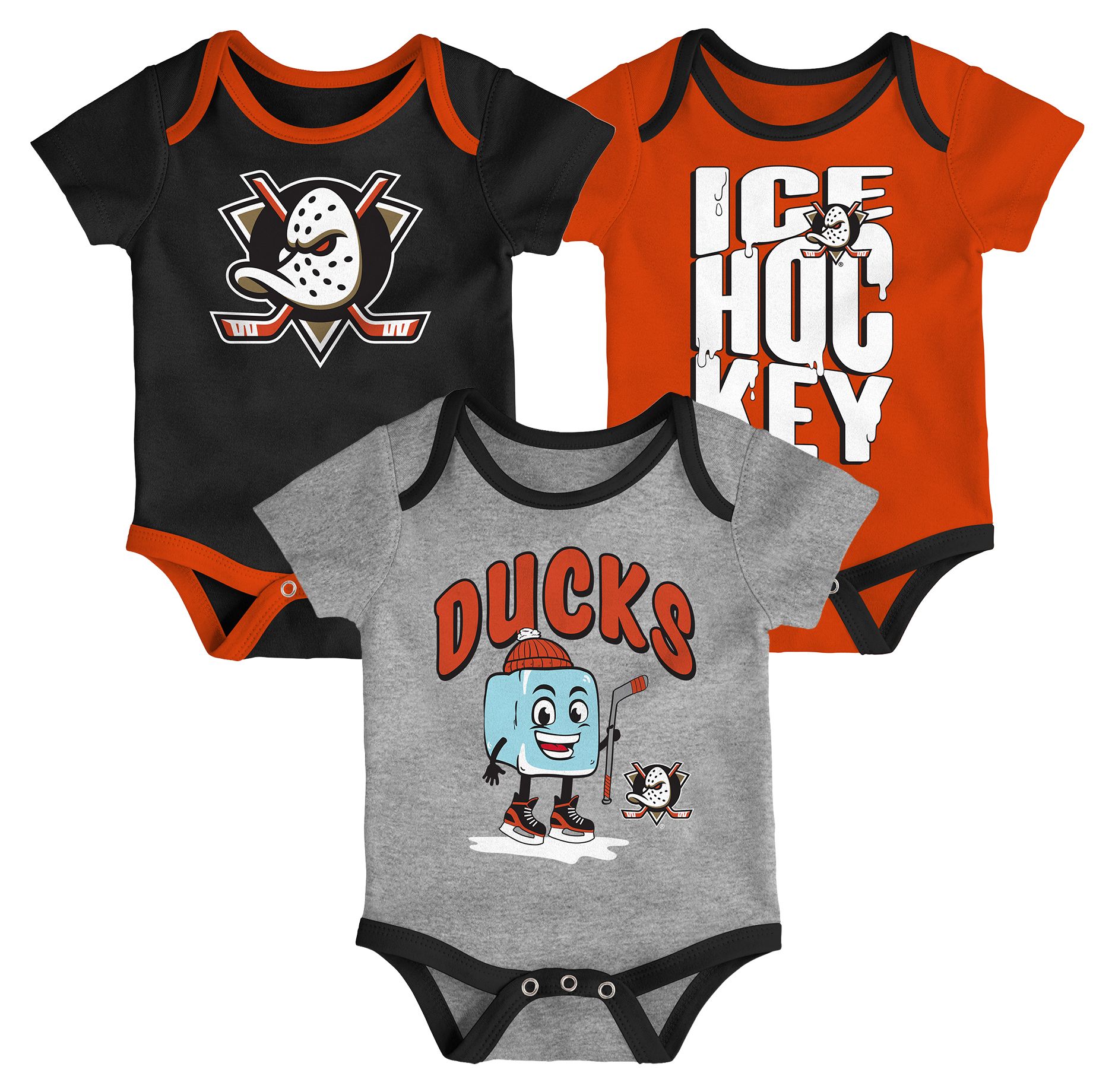 Outerstuff Infant Anaheim Ducks Multicolor Newborn Triple Header Creeper Set product image