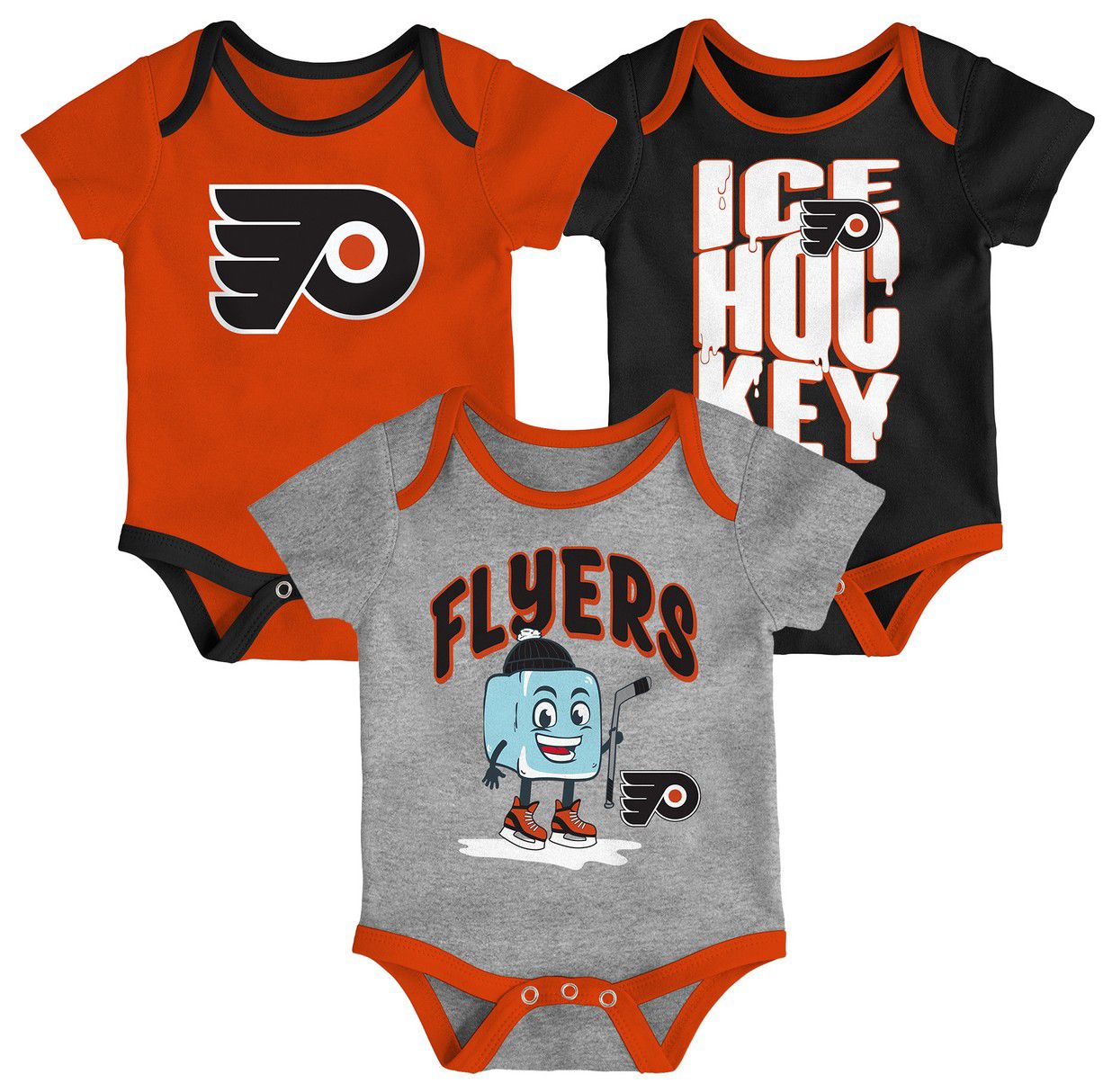 NHL Infant Philadelphia Flyers Multicolor 3-Piece Creeper Header Set product image
